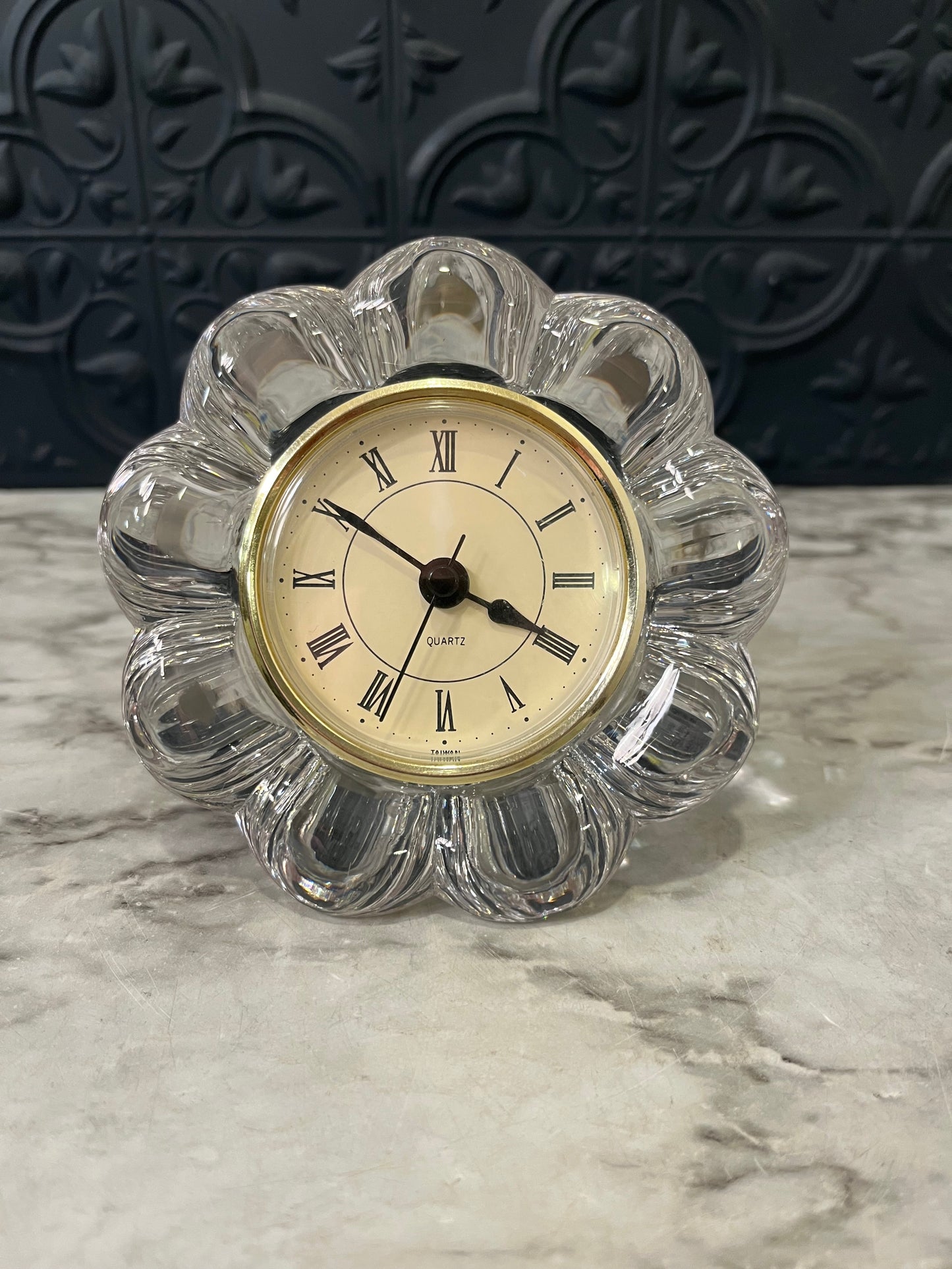 Crystal Floral Desk Clock