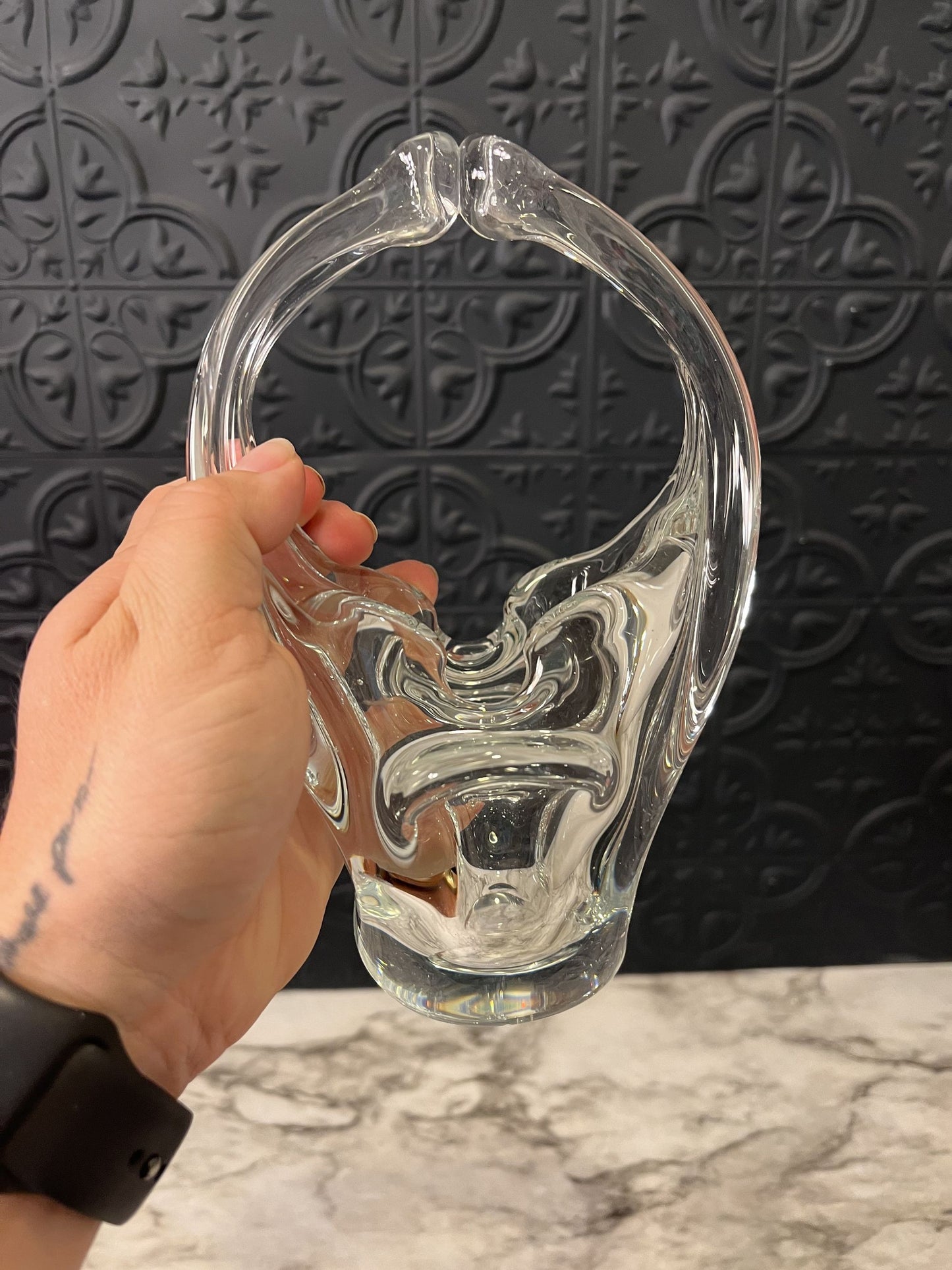 Murano Hand Blown Glass Basket