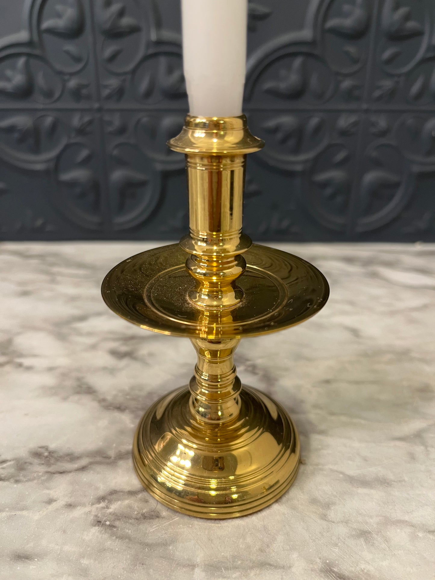 Mini Brass Candle Holder with Candle