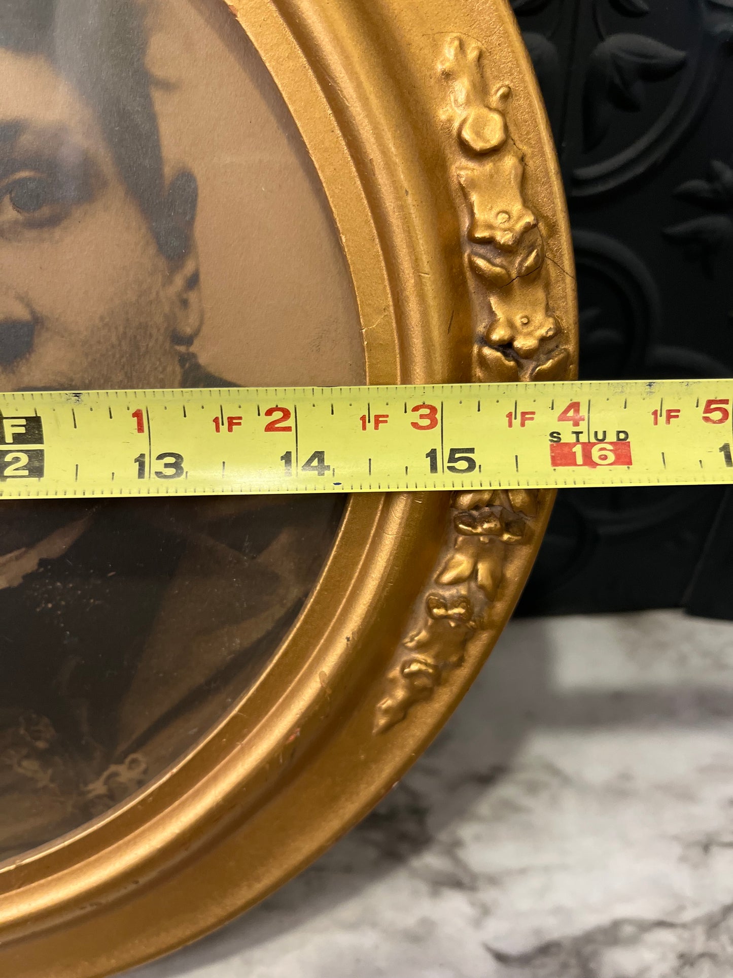 Antique Family Portrait in Oval Gold Frame