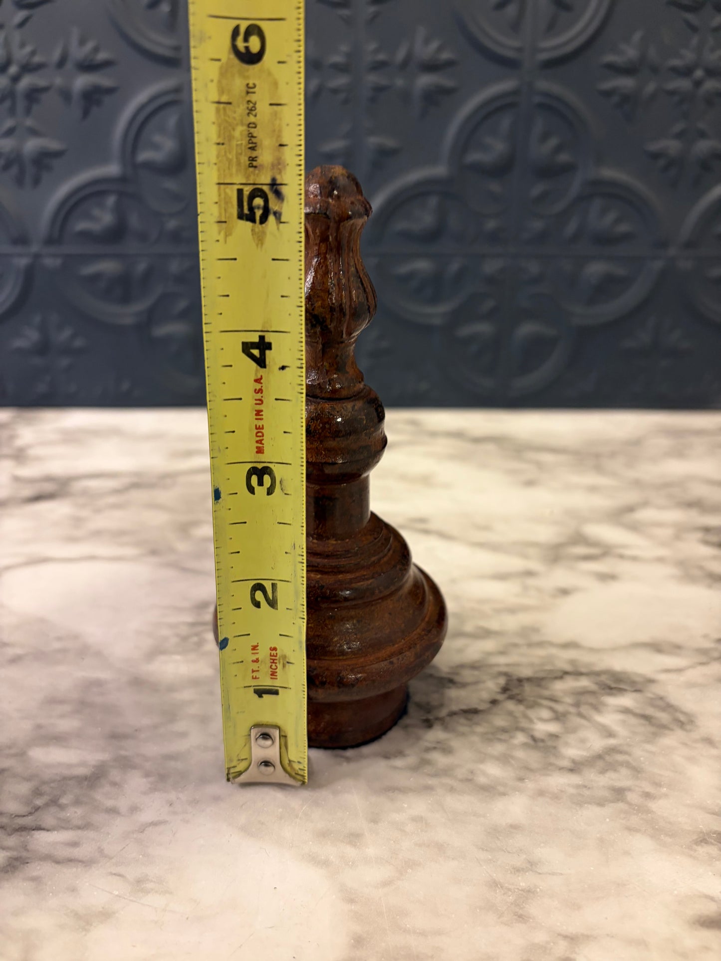 5" Brown Metal Finial