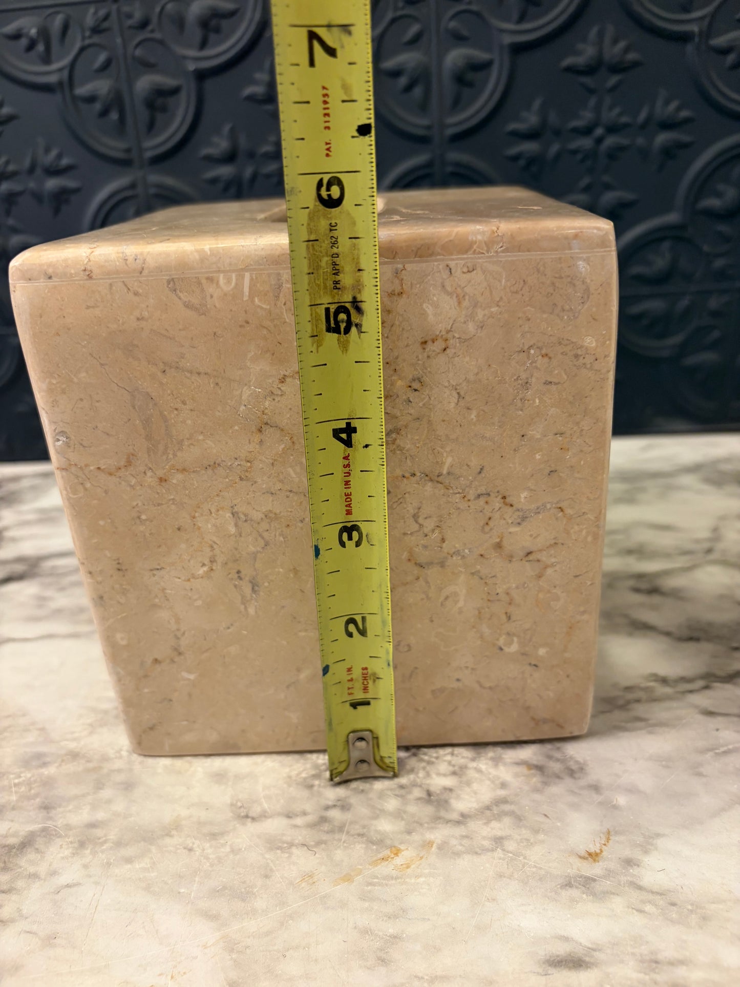 Beige Stone Tissue Box Cover