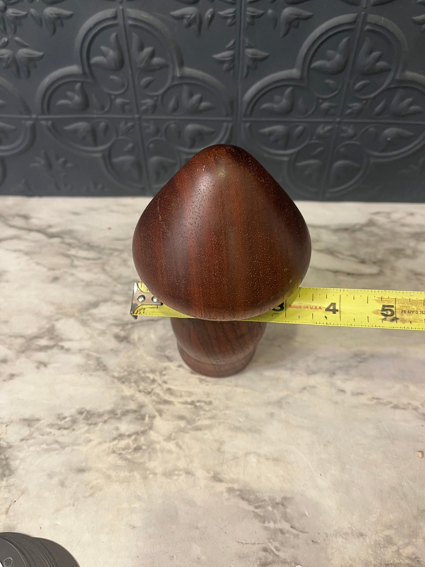 Hand Carved Wooden Mushroom 6"