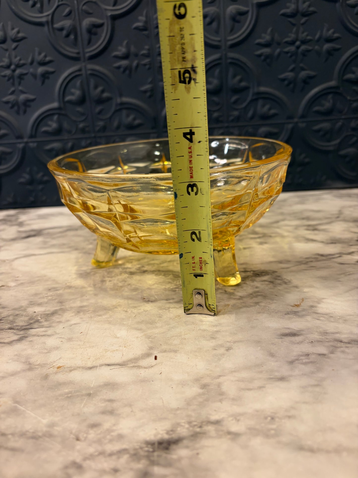 Indiana Glass Yellow Footed Bowl