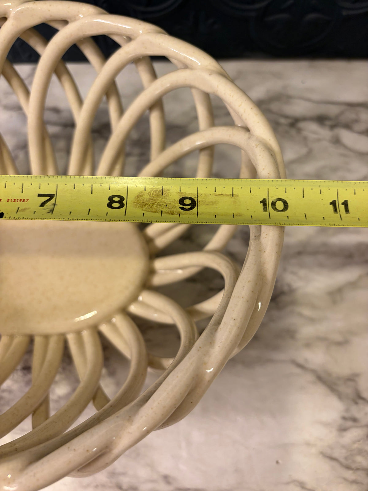 Open Weave Cream Stoneware Bowl