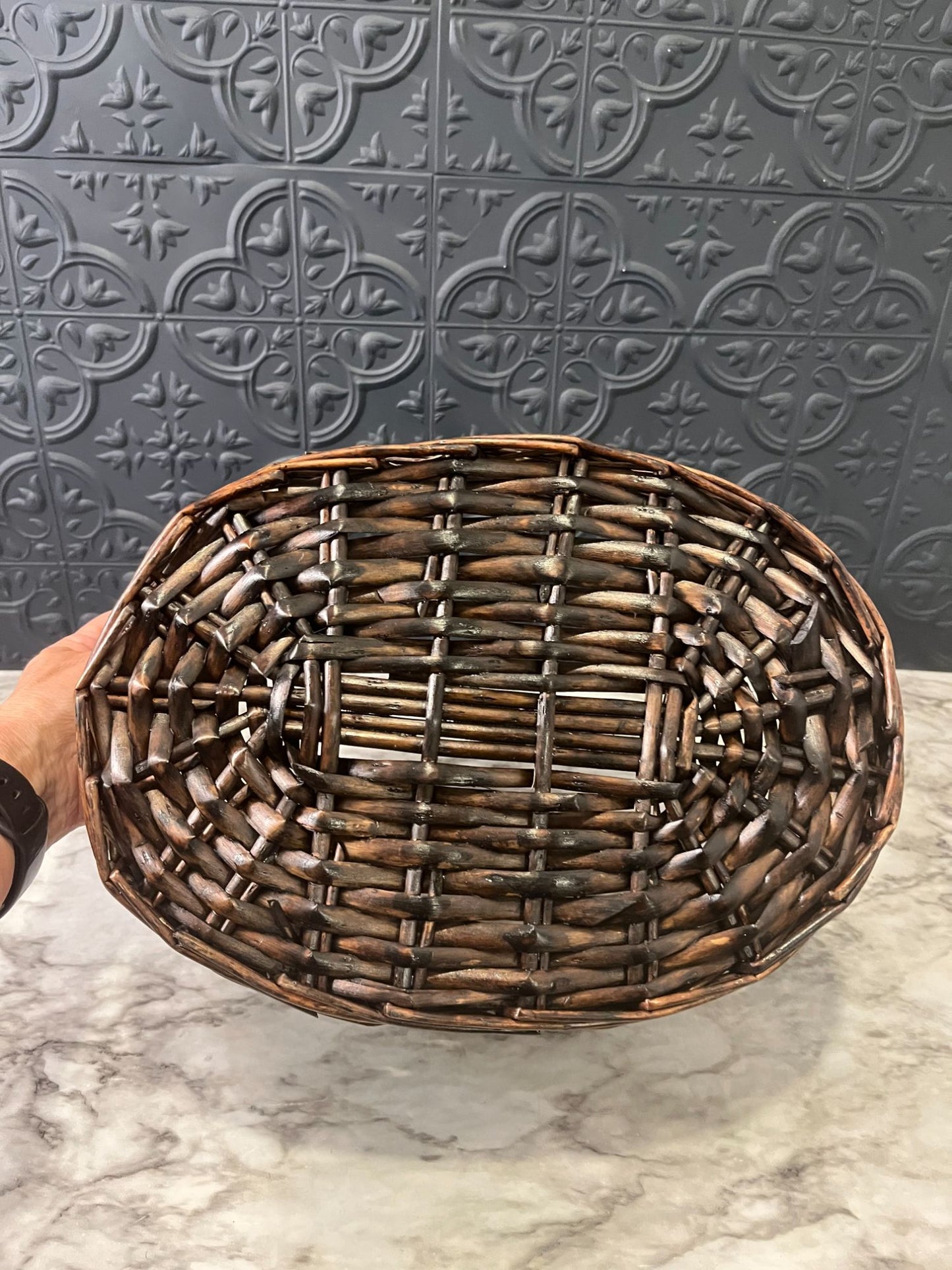 Dark Brown Oval Basket