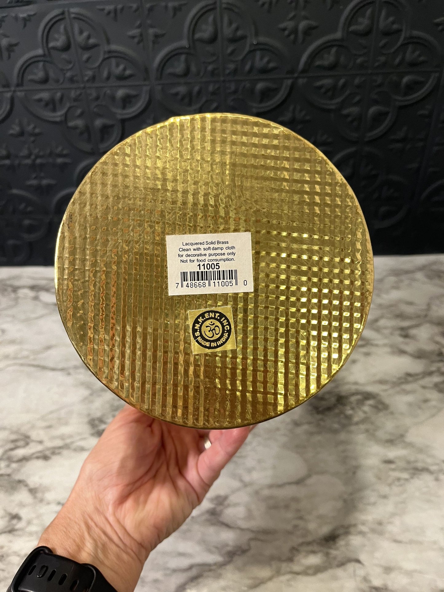 Brass Planter With Hobnail Design