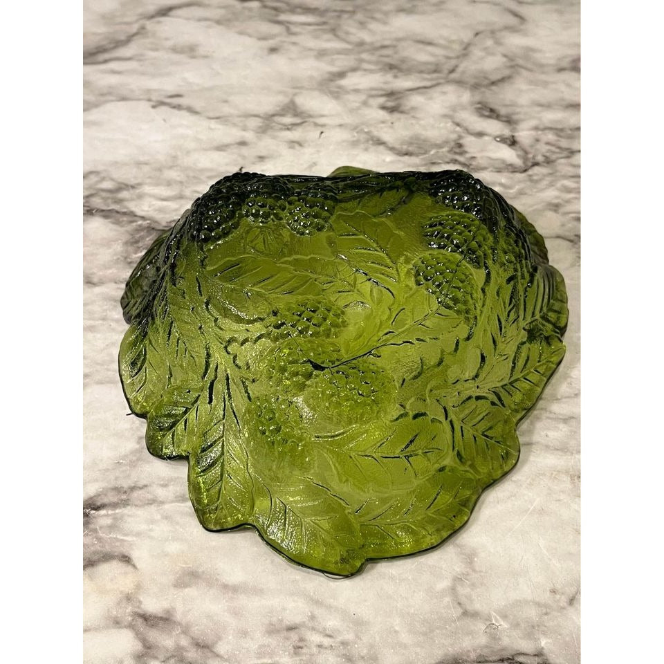 Green Glass Berry Bowl