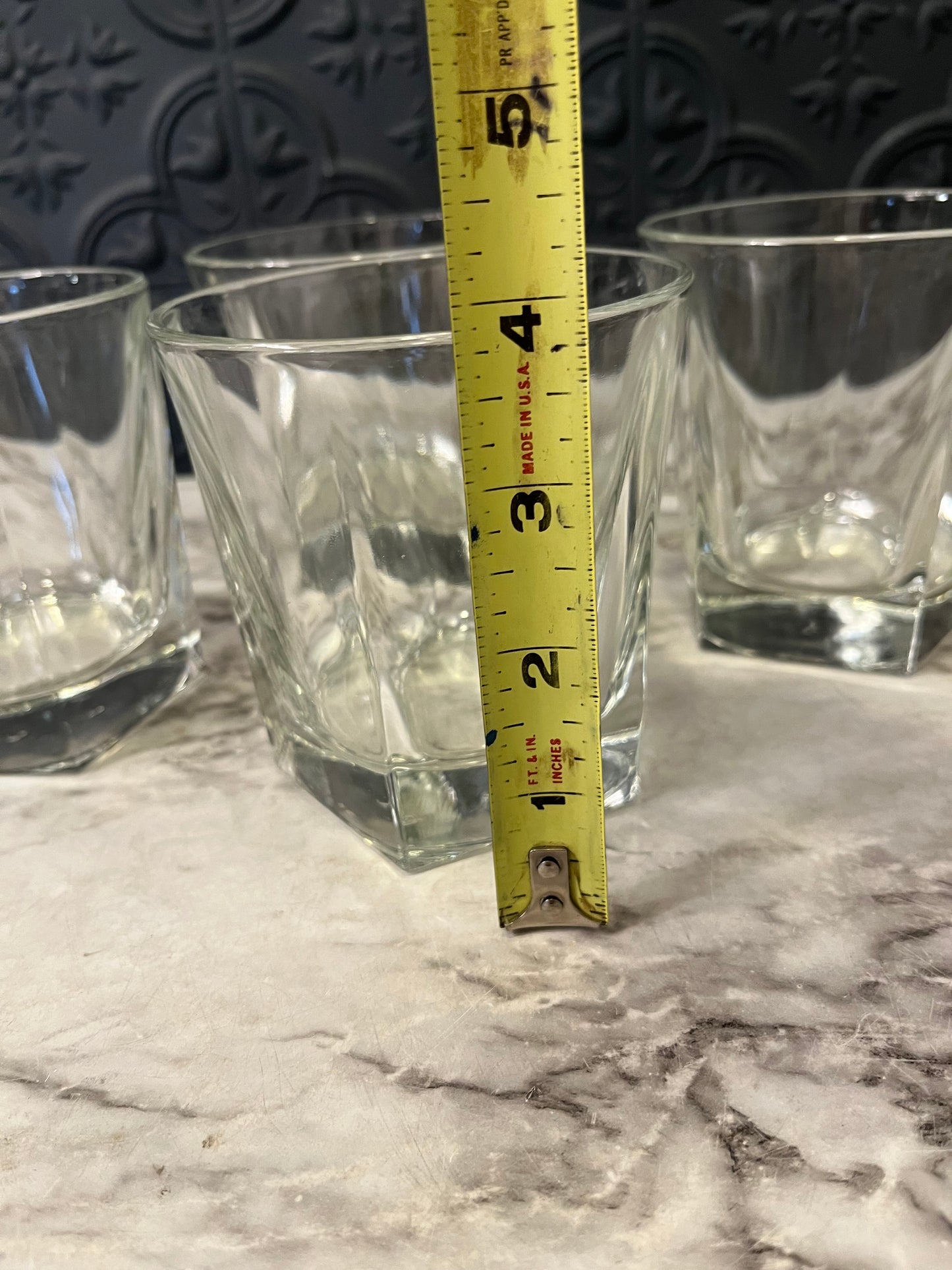 Libbey Heavy Whiskey Glasses with Octagon Base set of 4