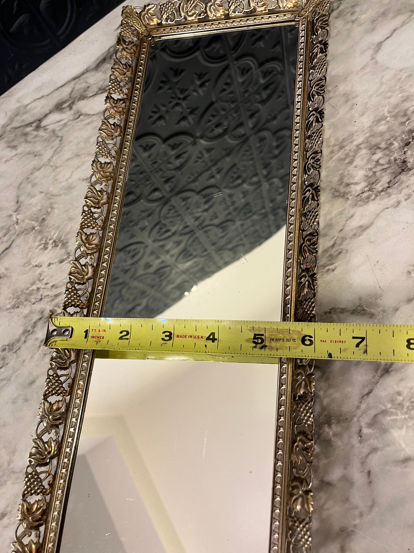 Rectangle Mirror Glass Tray 16x6