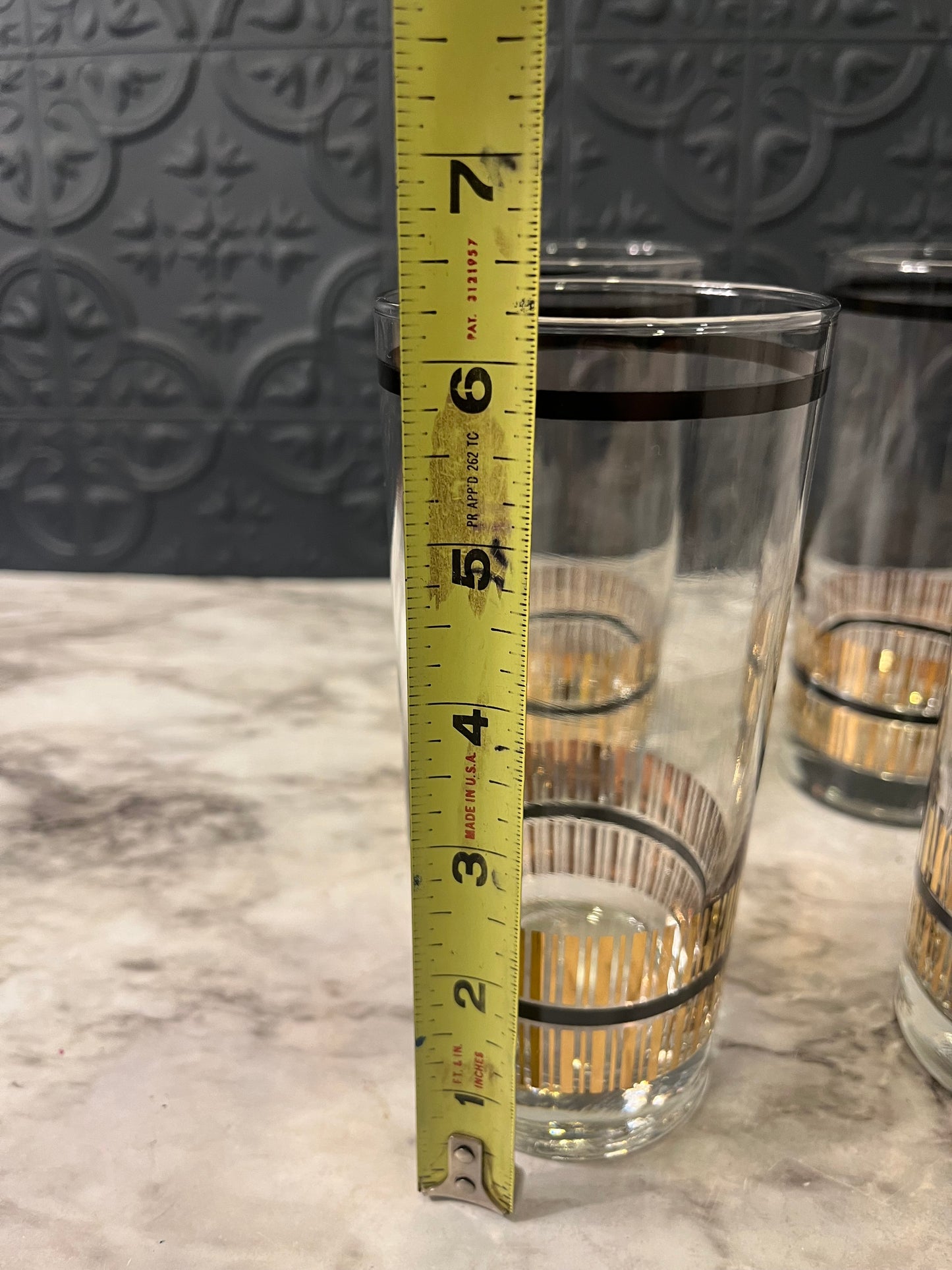 Libbey Black and Gold Tumblers x 4