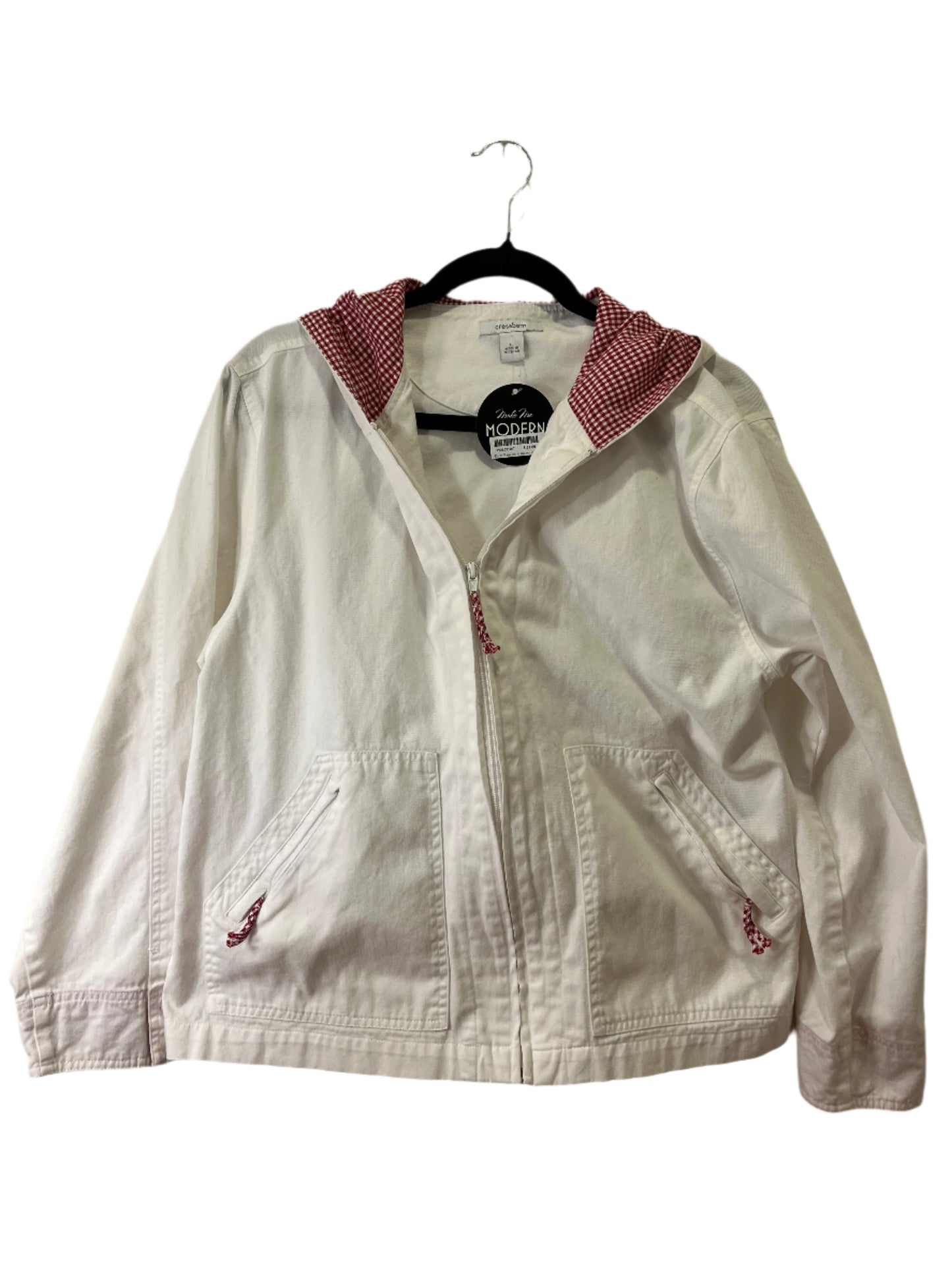 Dress Barn white and red check jacket