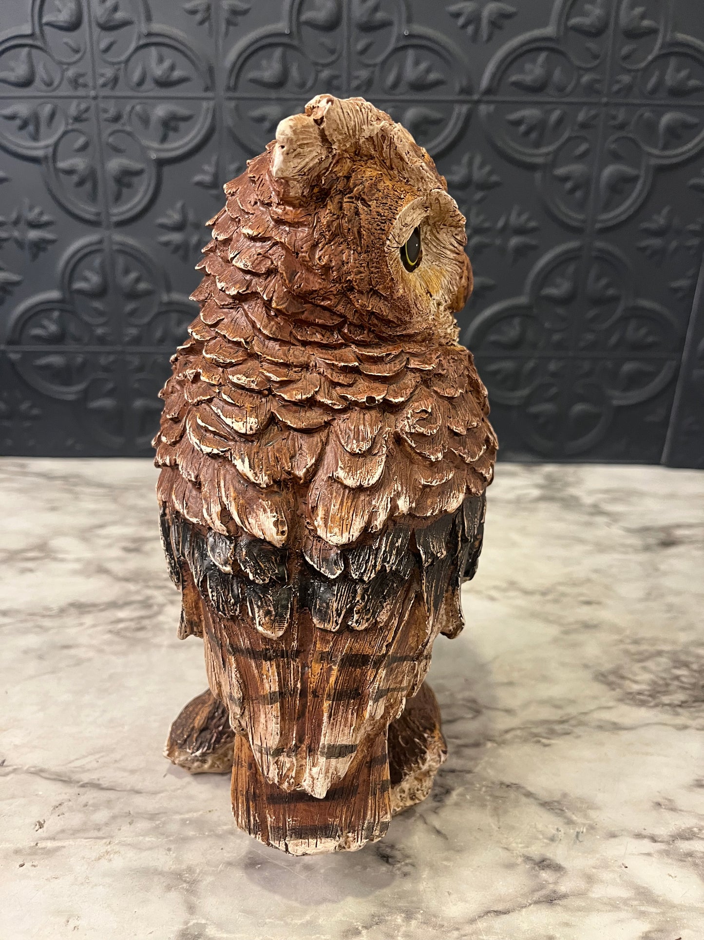 Resin Standing Owl 8.5"