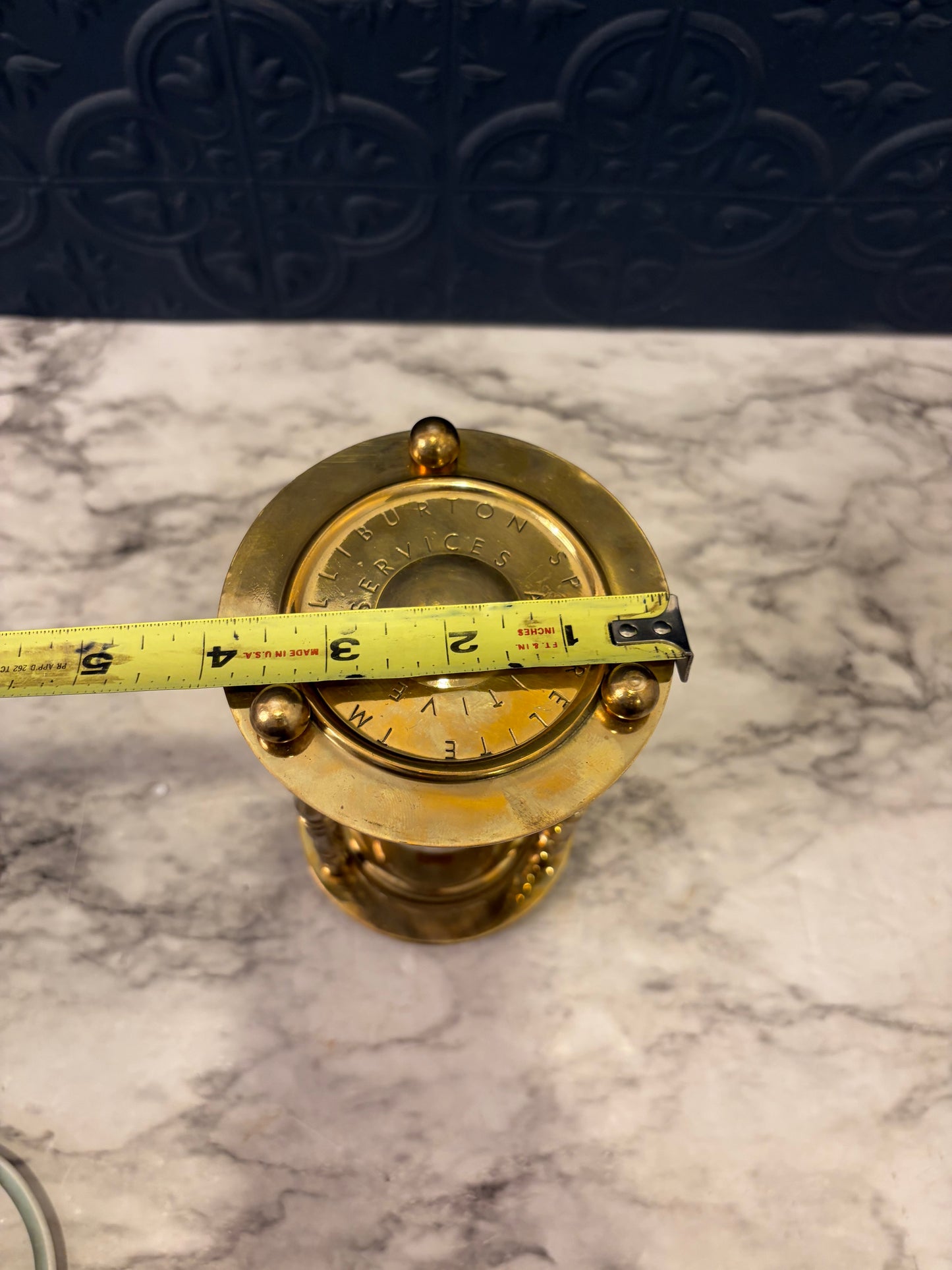 Brass Hour Glass Halliburton Spherelite