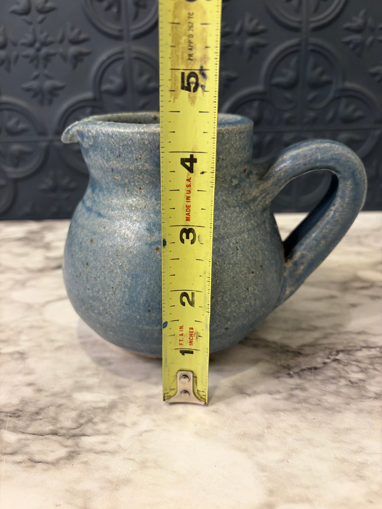 Small Studio Pottery Blue Pitcher