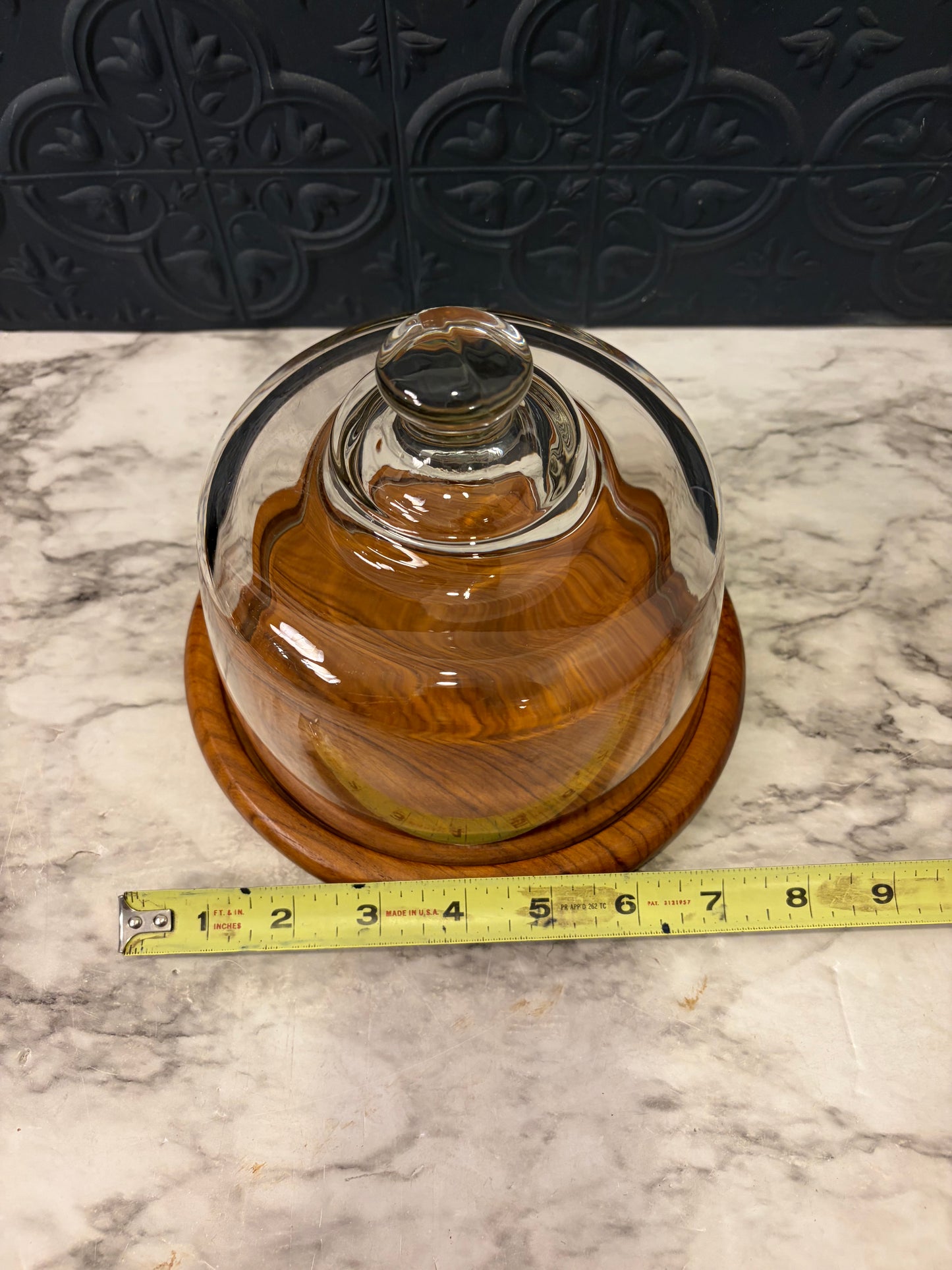 Teakwood and Glass Cheese Dome
