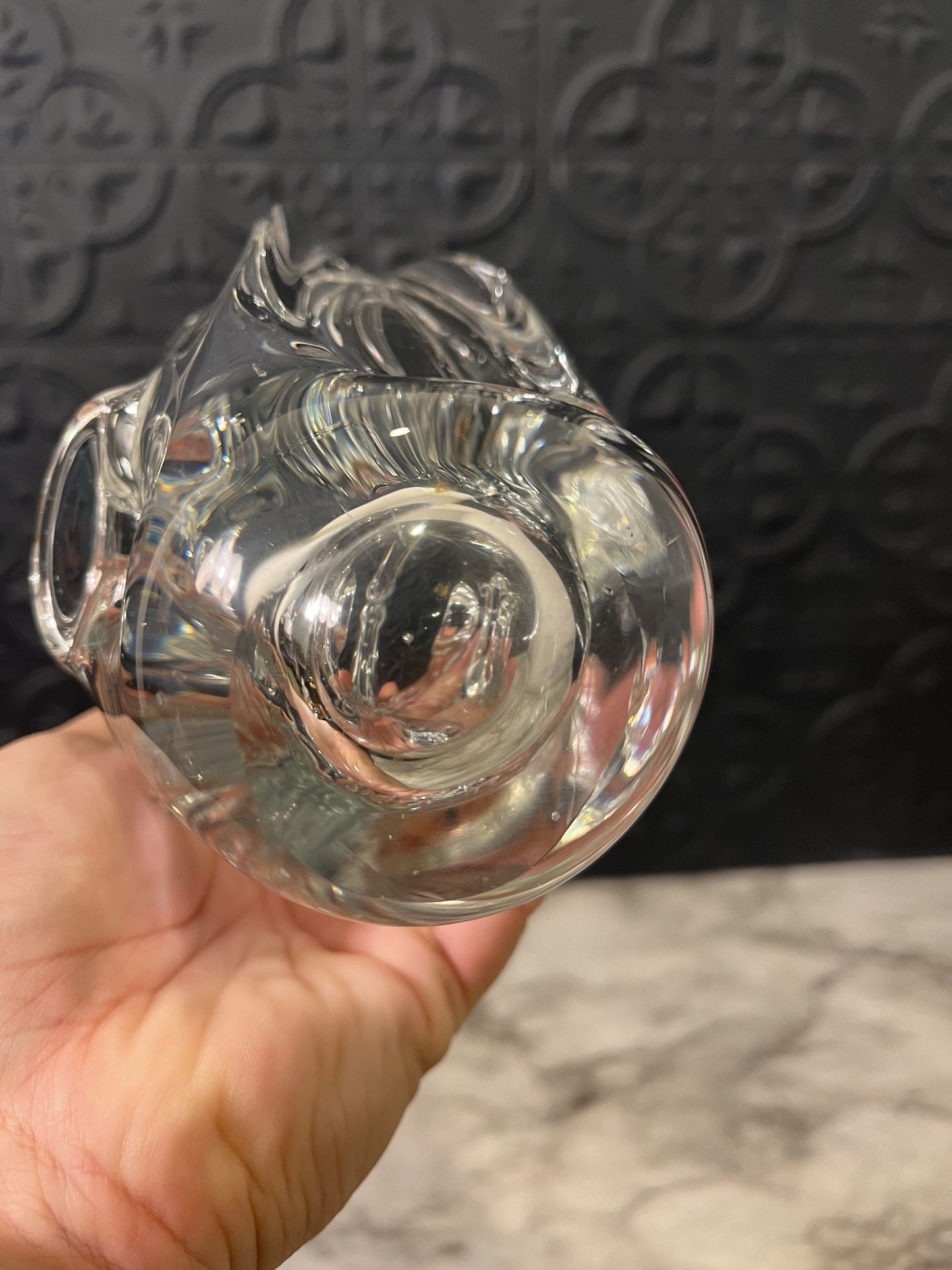 Murano Hand Blown Glass Basket