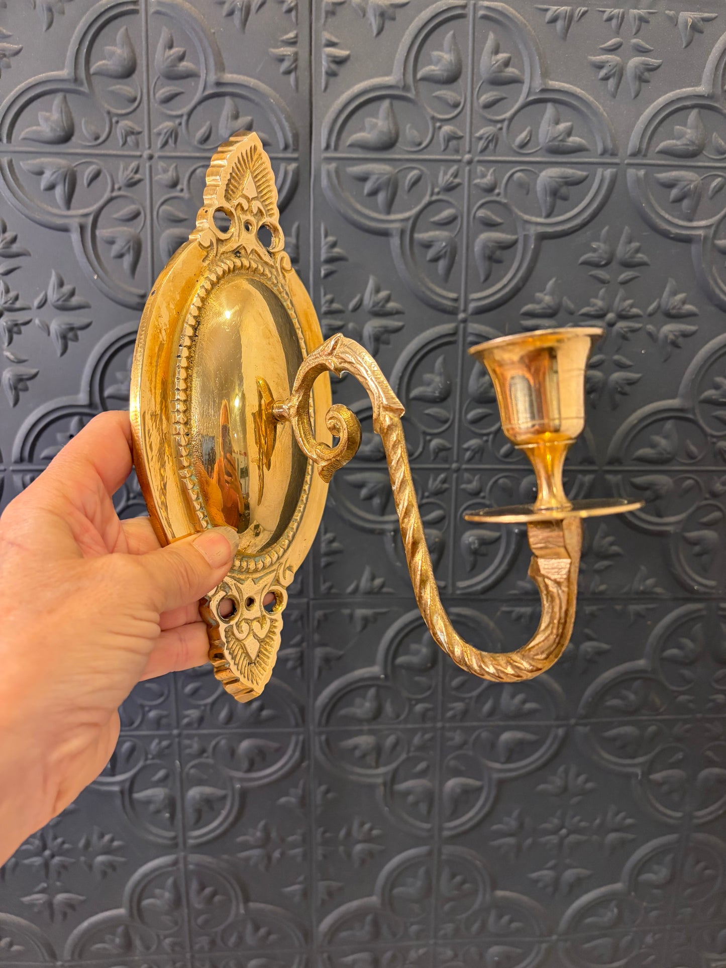 Brass Oval wall Sconce 8.5" Set of 2