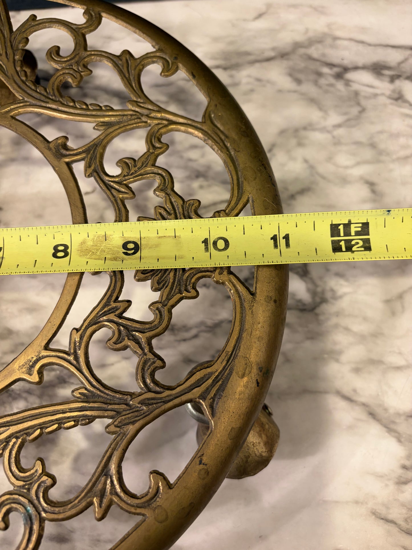 Rolling Brass Plant Stand 11"