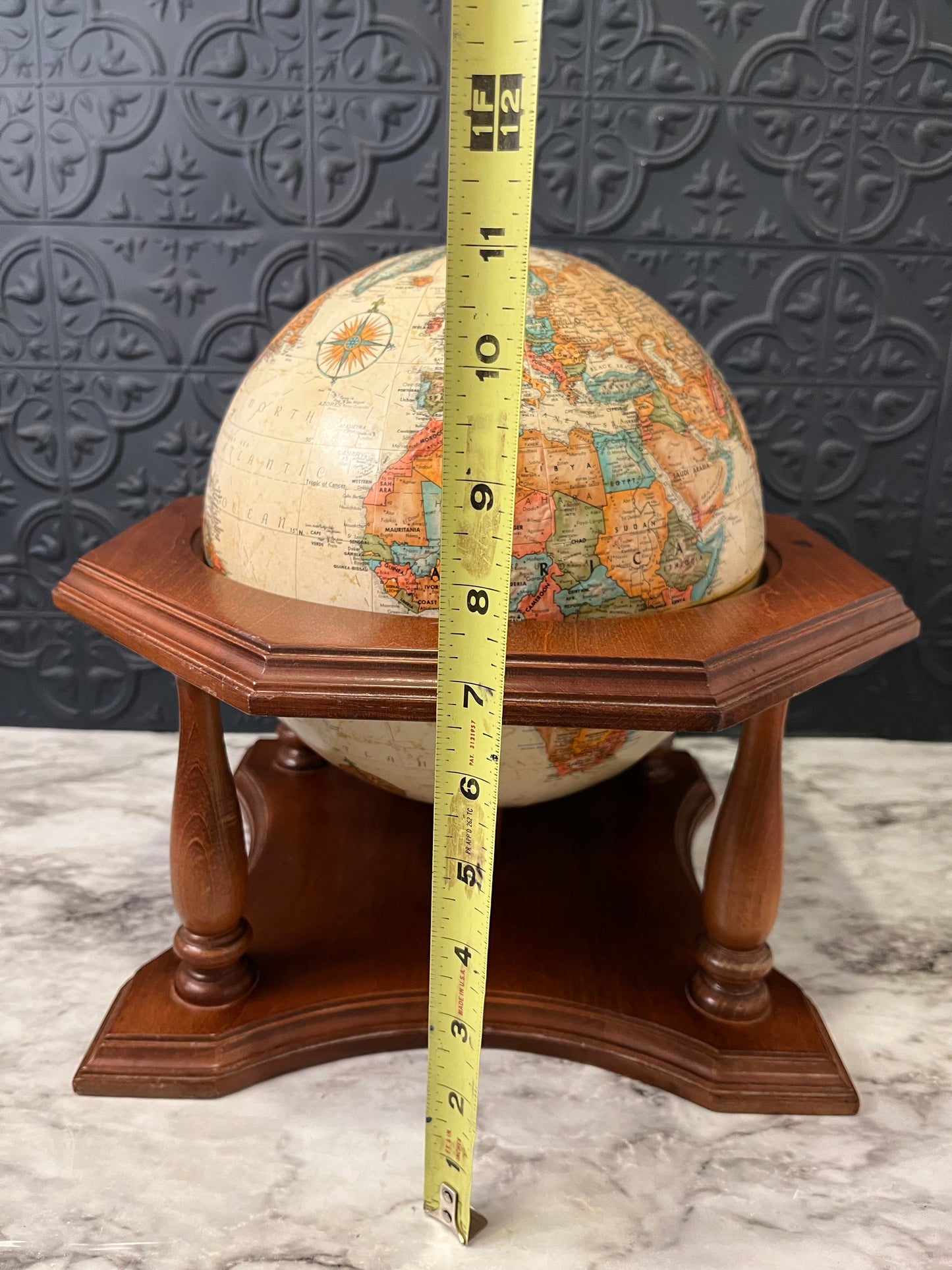 9 " Globe in Wood Base