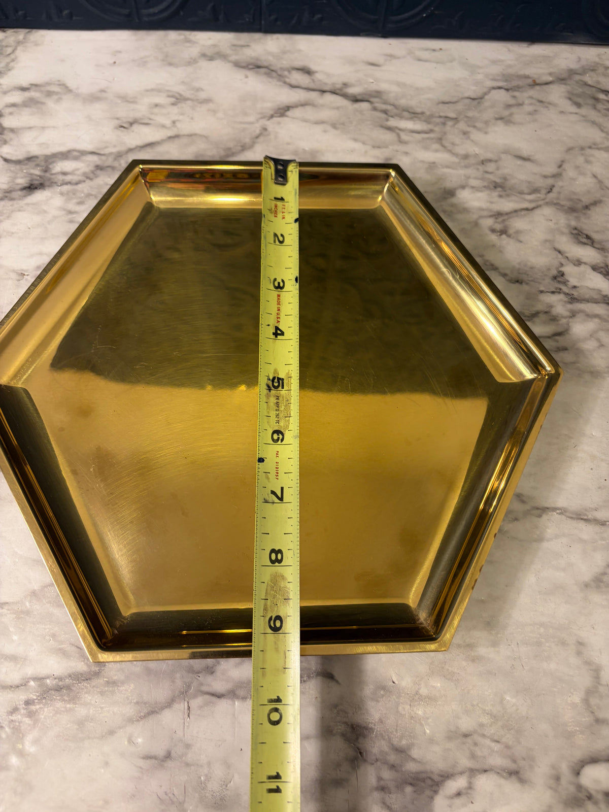 9.25 Brass Hexagon Tray