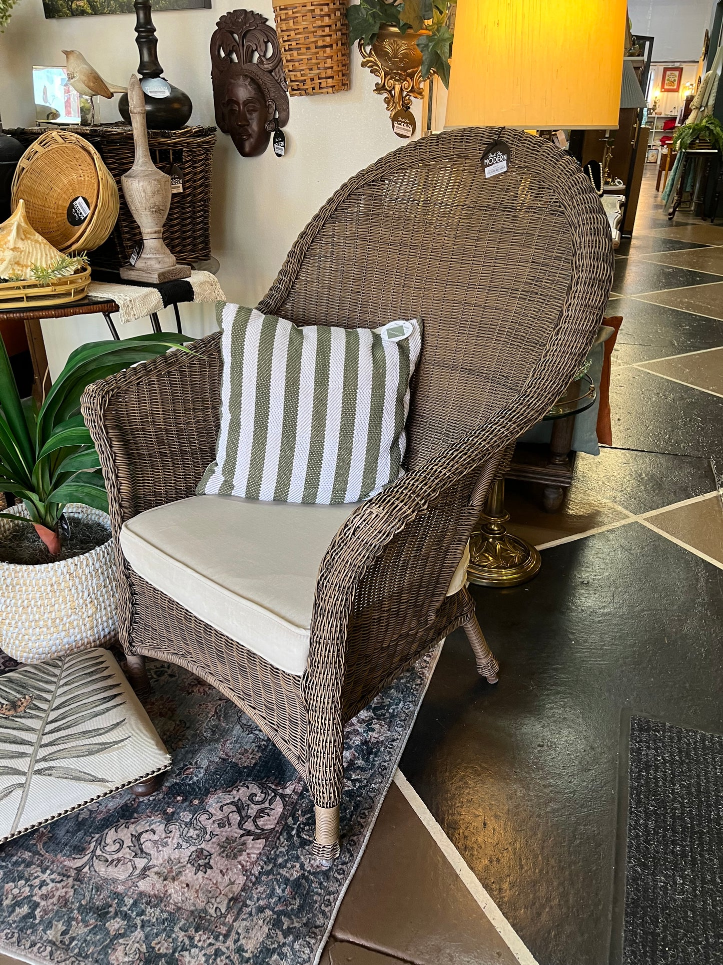 Faux Wicker Outdoor Chair