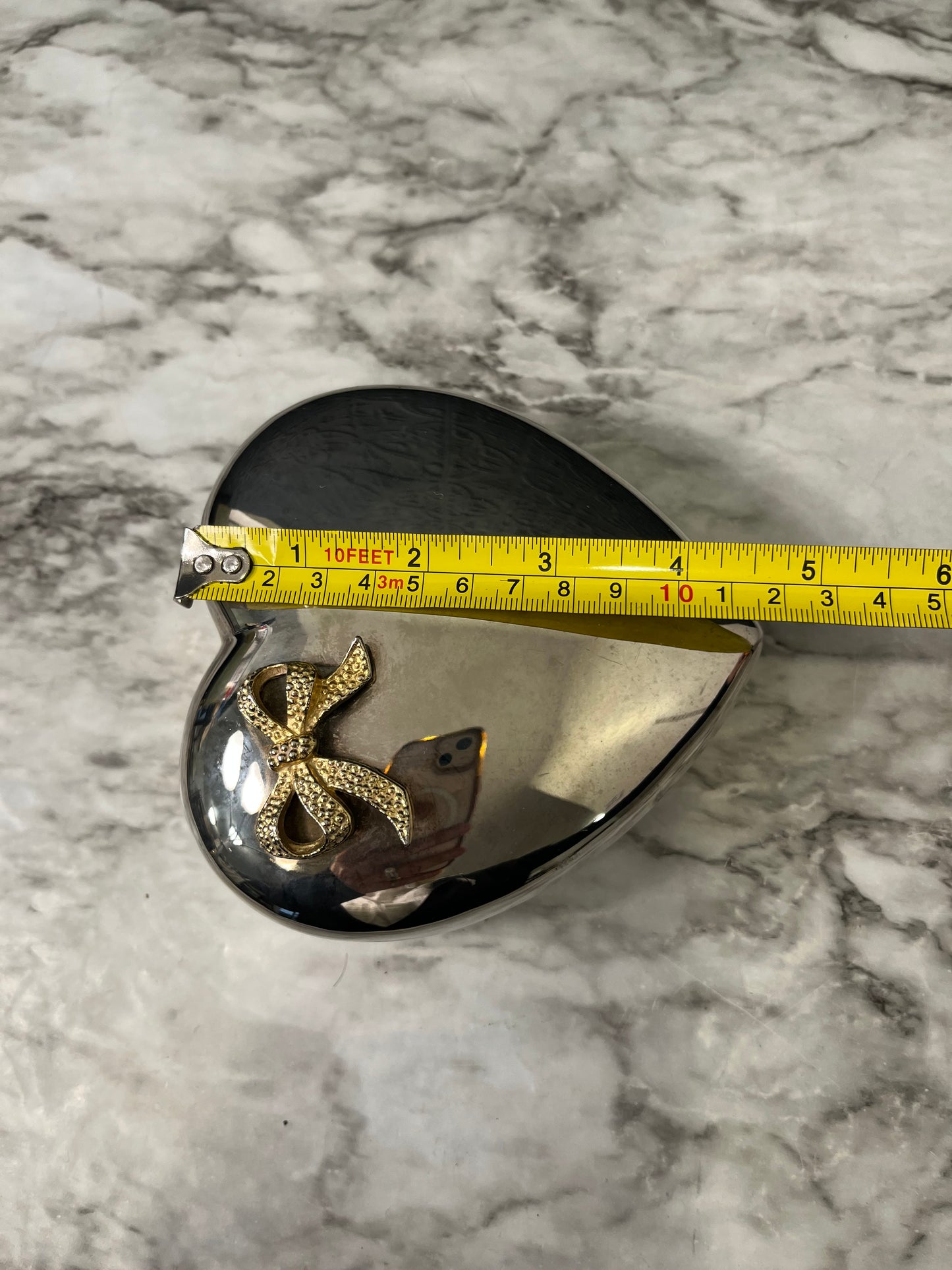 Silver Plated Heart Trinket Bowl AS IS