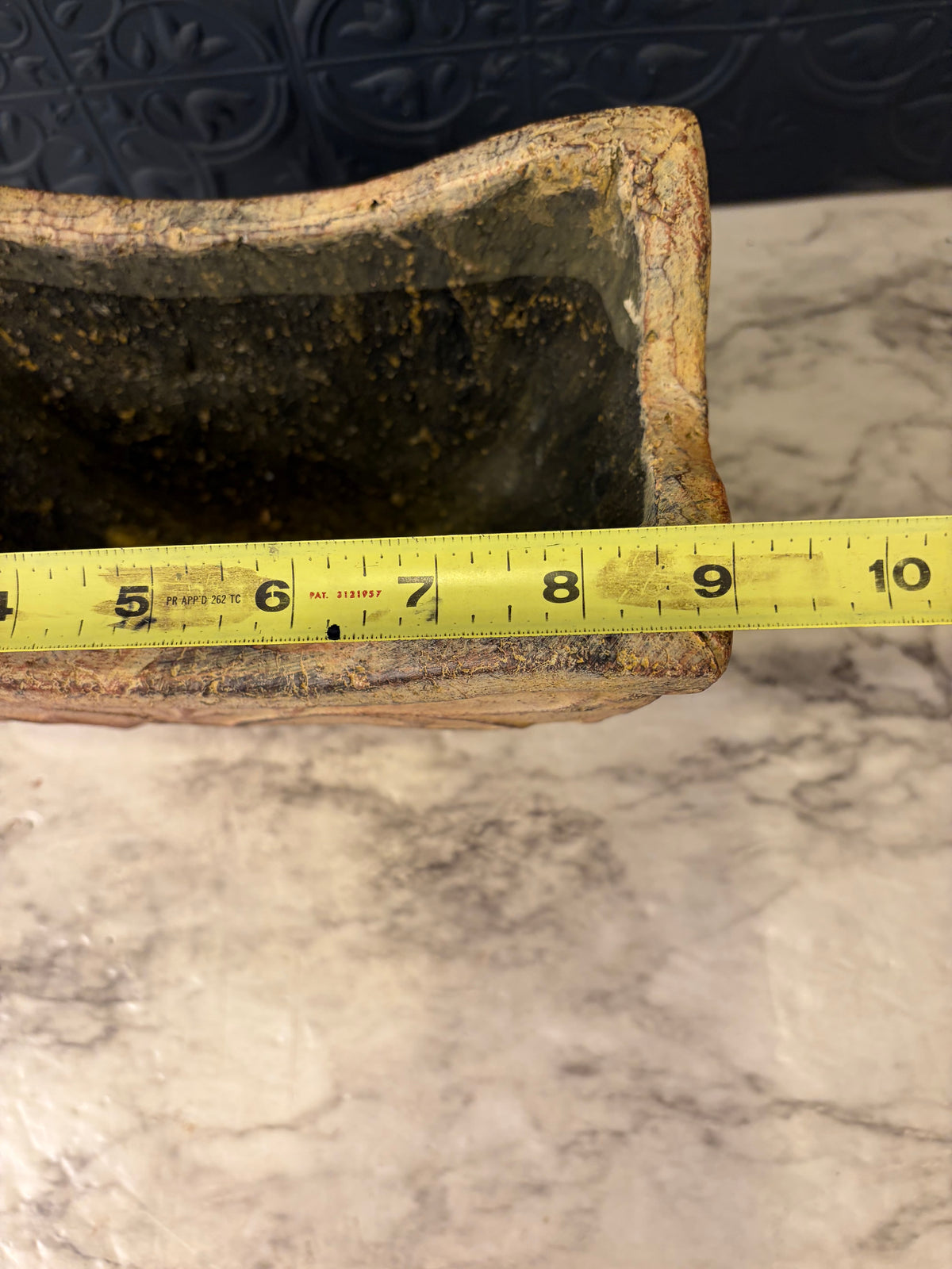 Concrete Planter with Scroll Design