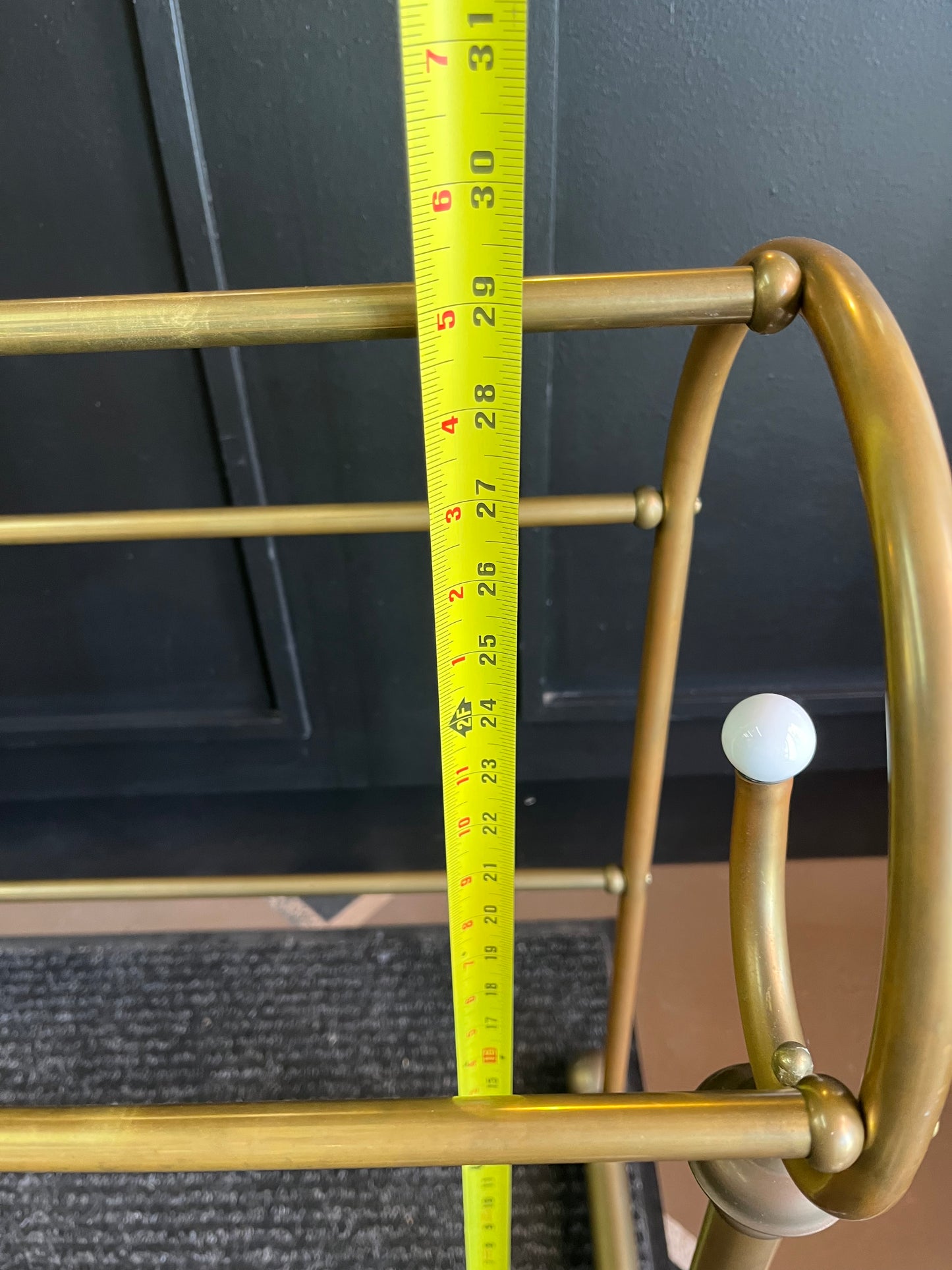 Vintage Quilt Rack with White Knobs