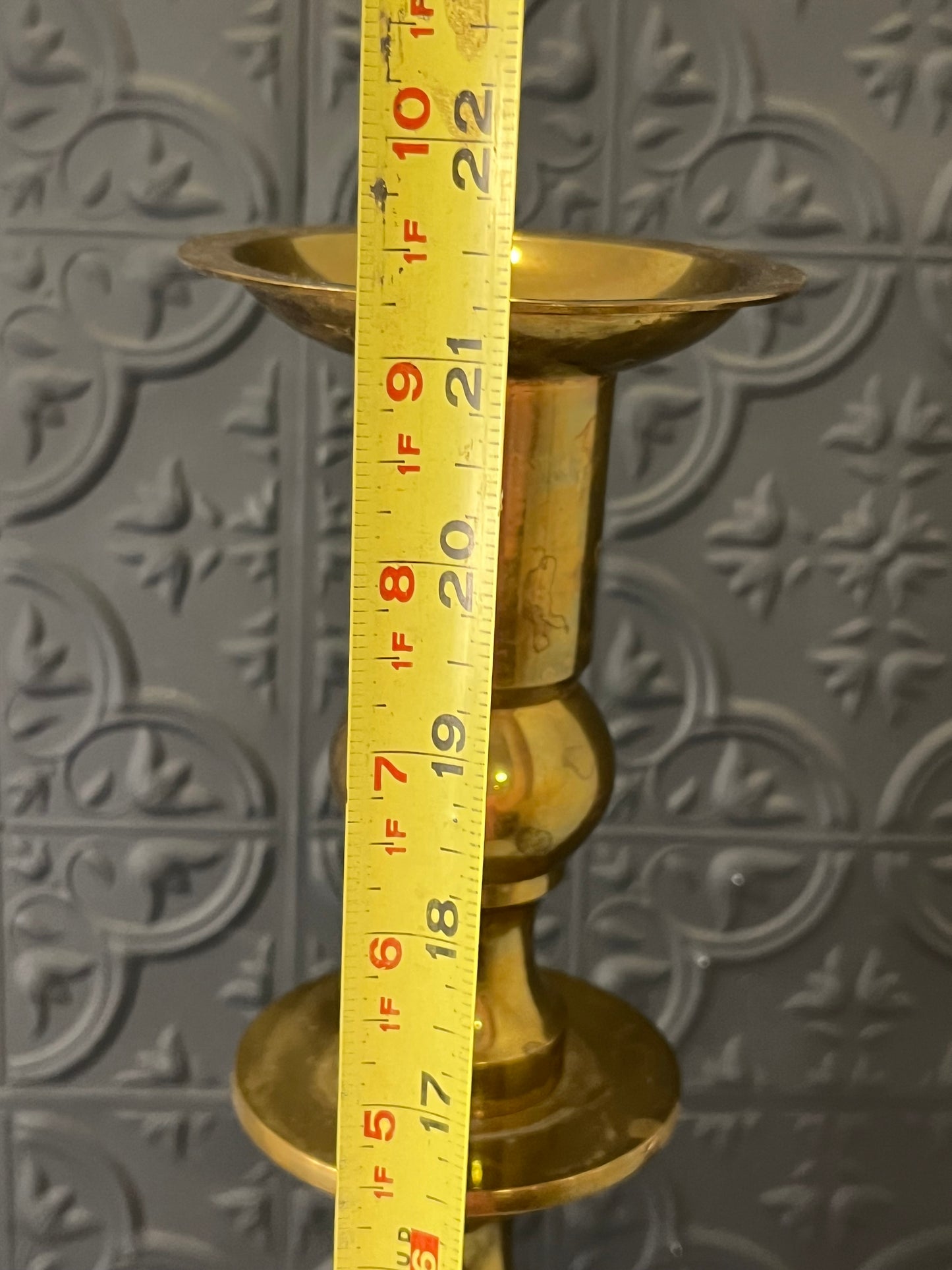 Brass Candle Holder 21.5 " Tall