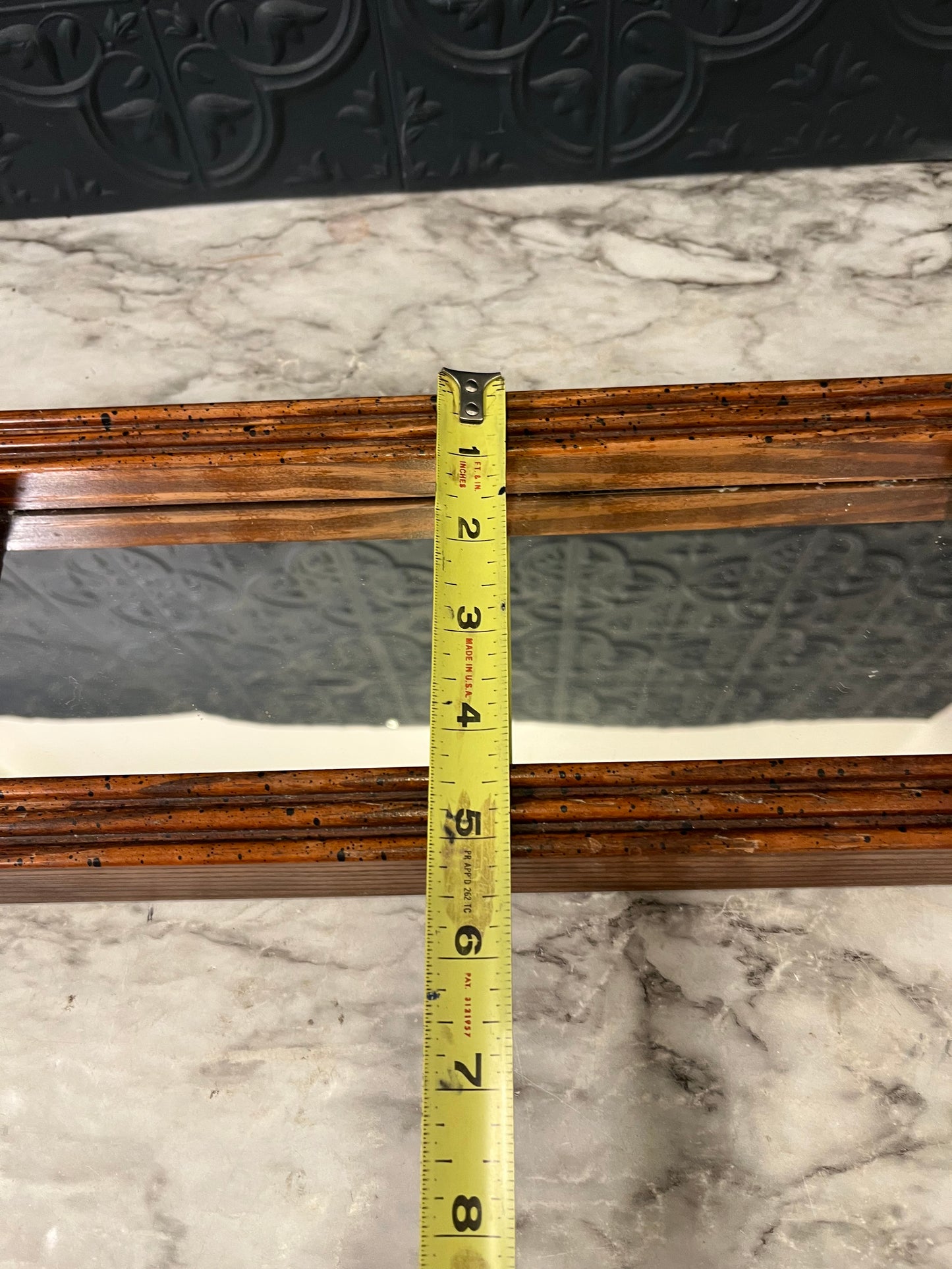 Chunky Wood Rectangle Mirror Tray