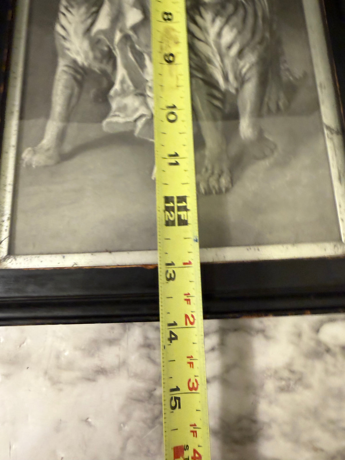 Antique 3d Print of Woman with Tigers