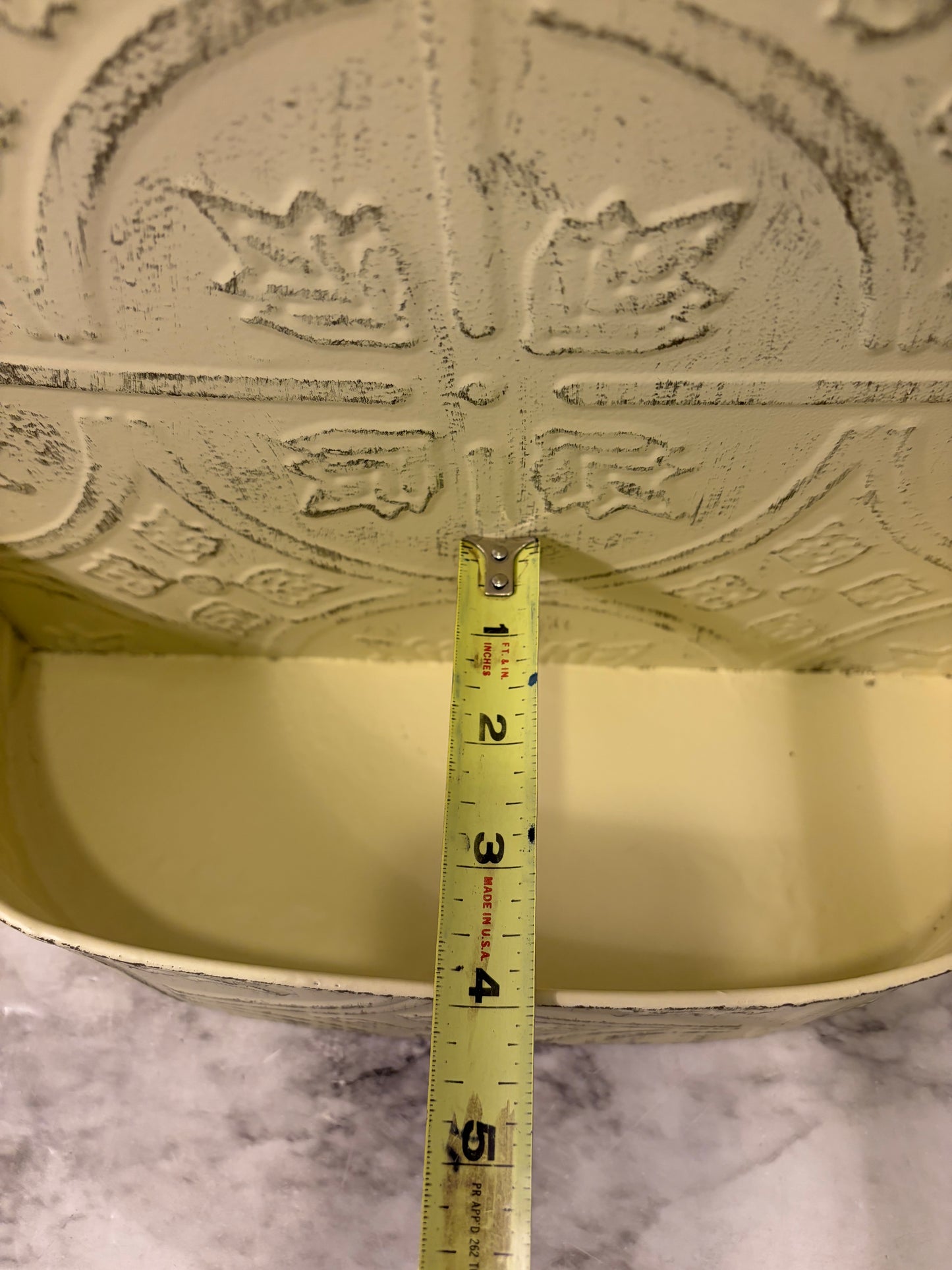 Cream Distress Metal Wall Planter half Round Design