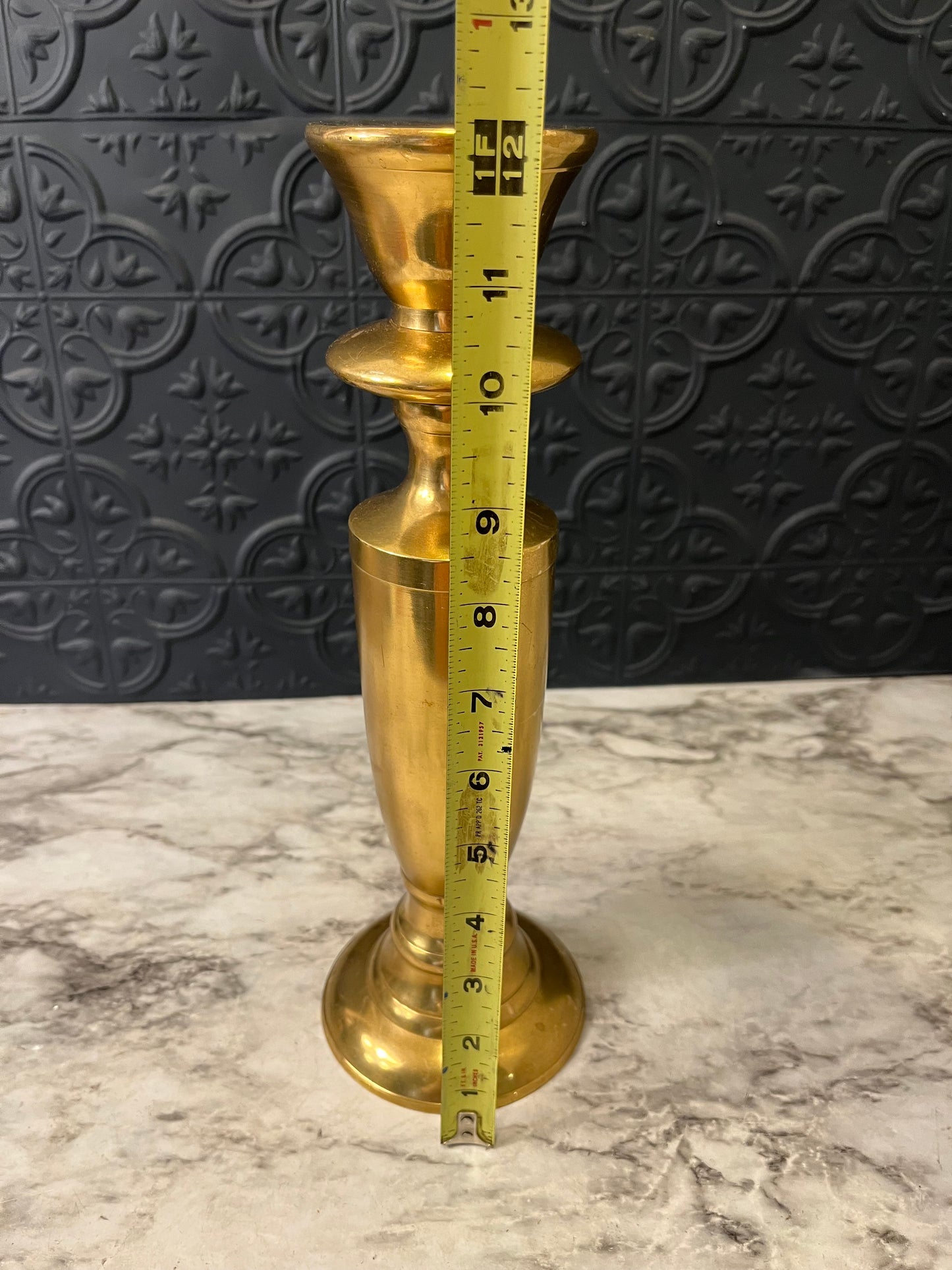 Heavy Brass 12" Candle Holder
