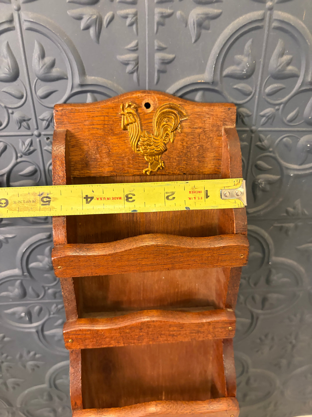 Wood Letter Organizer with rooster