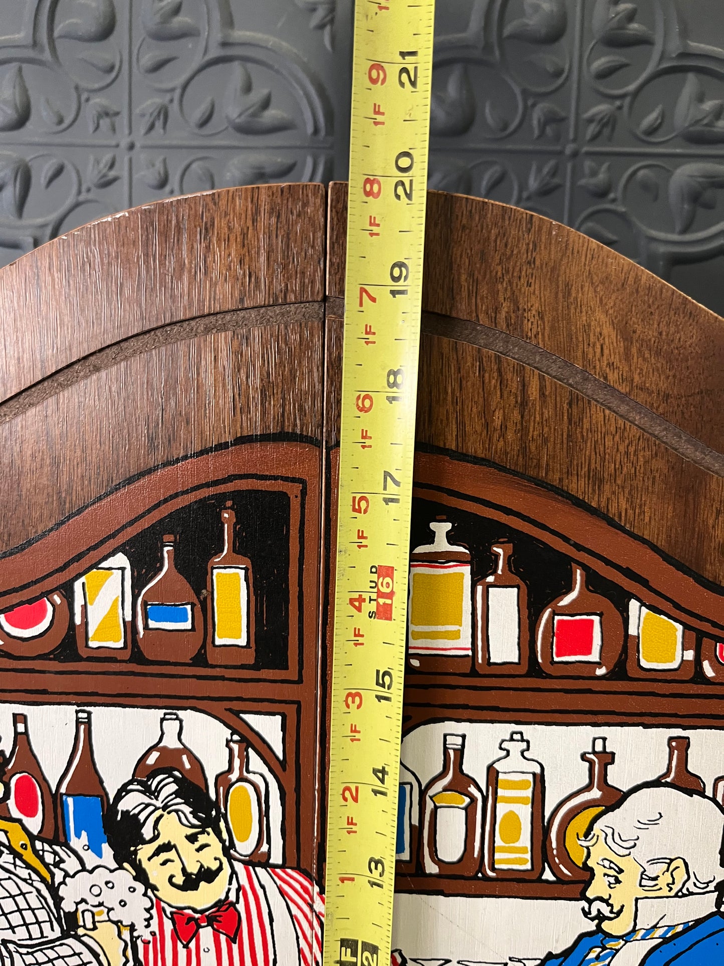 Vintage Wooden Dart Board Cabinet