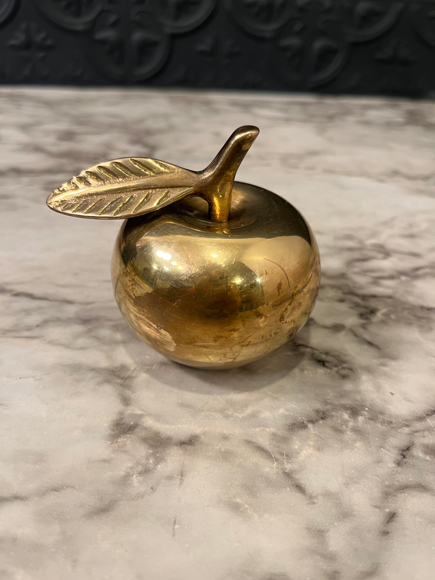 Brass Apple Bell with Small Leaf