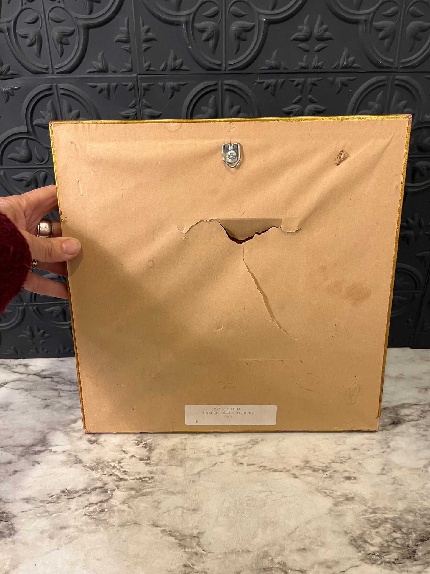 Ornate Gold Bevelled Mirror 11" Square