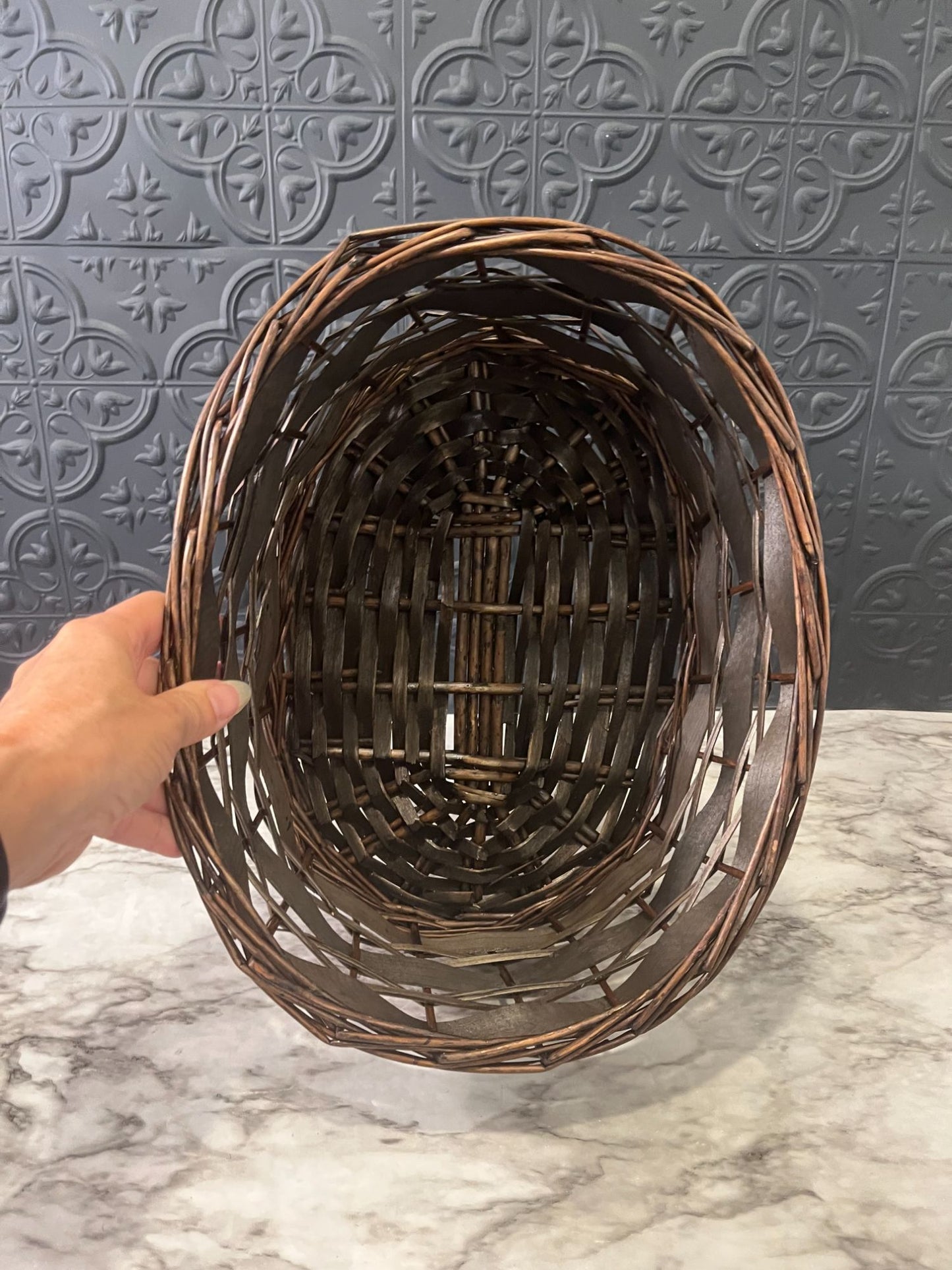 Dark Brown Oval Basket