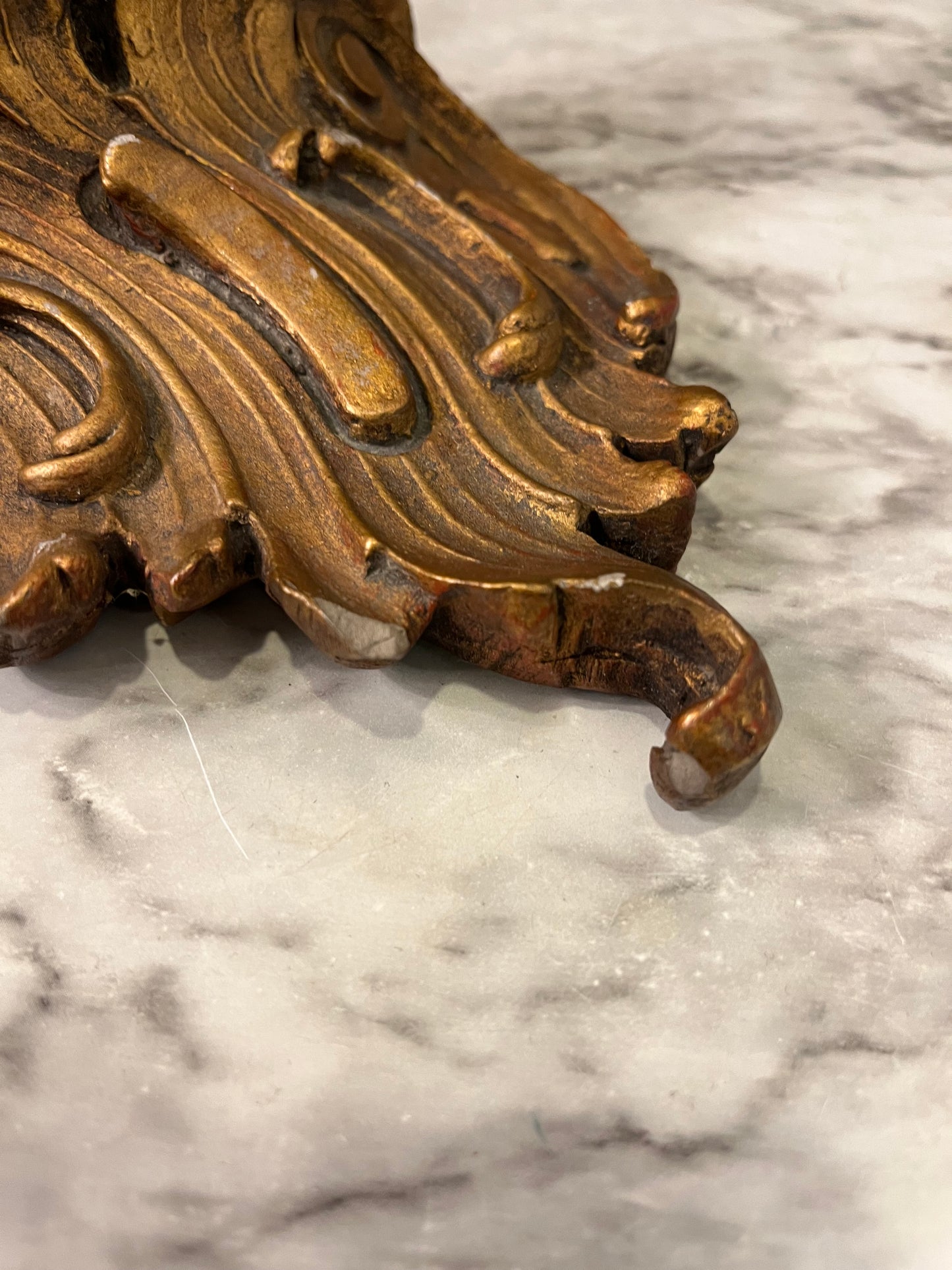 Vintage Goldtone Figure on Wall ledge Man