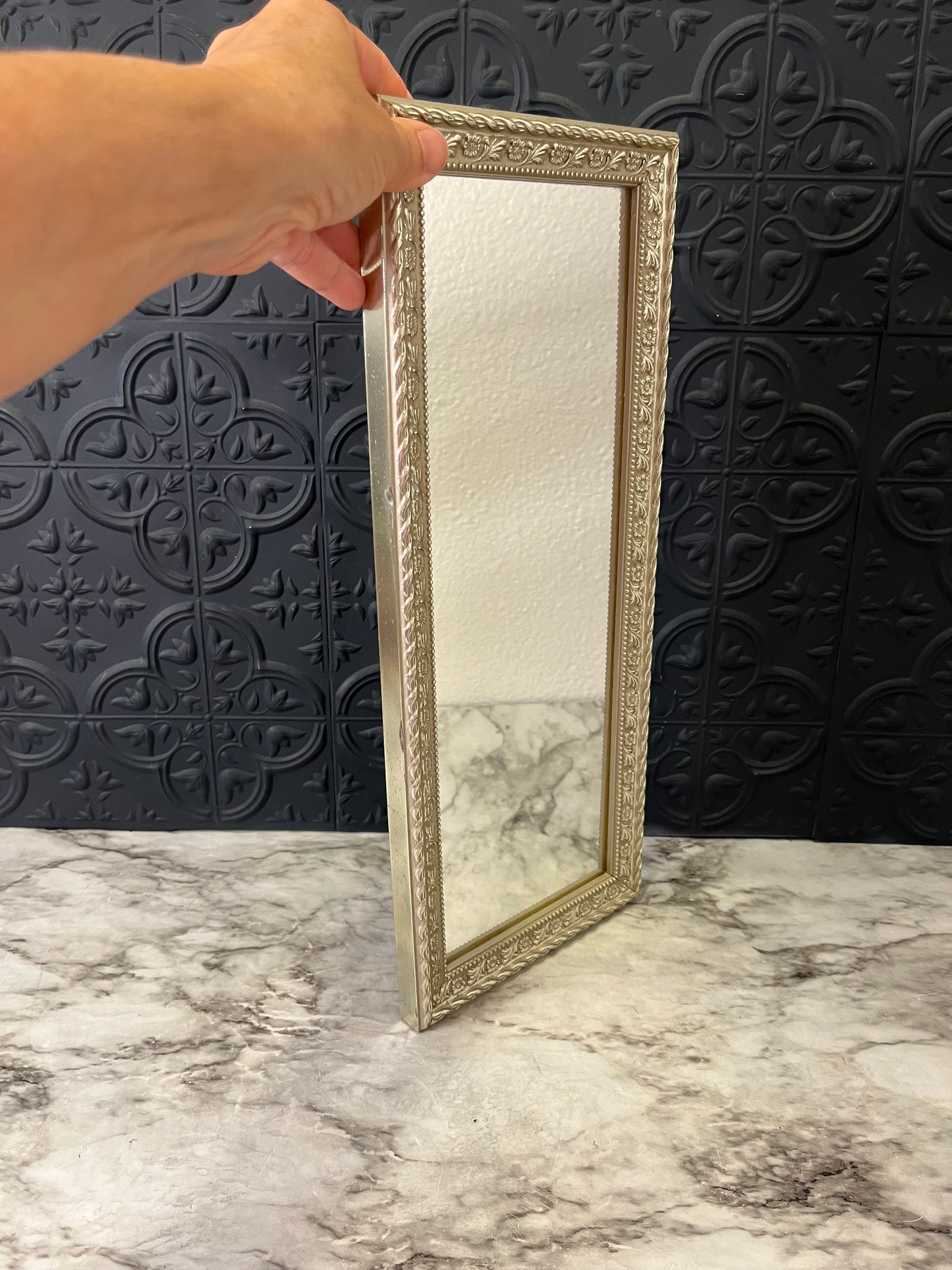 Champagne rectangle mirror