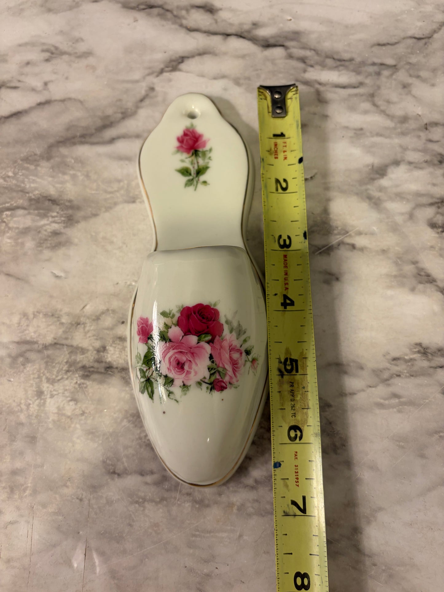 Small Porcelain Wall Pocket with Red and Pink Roses