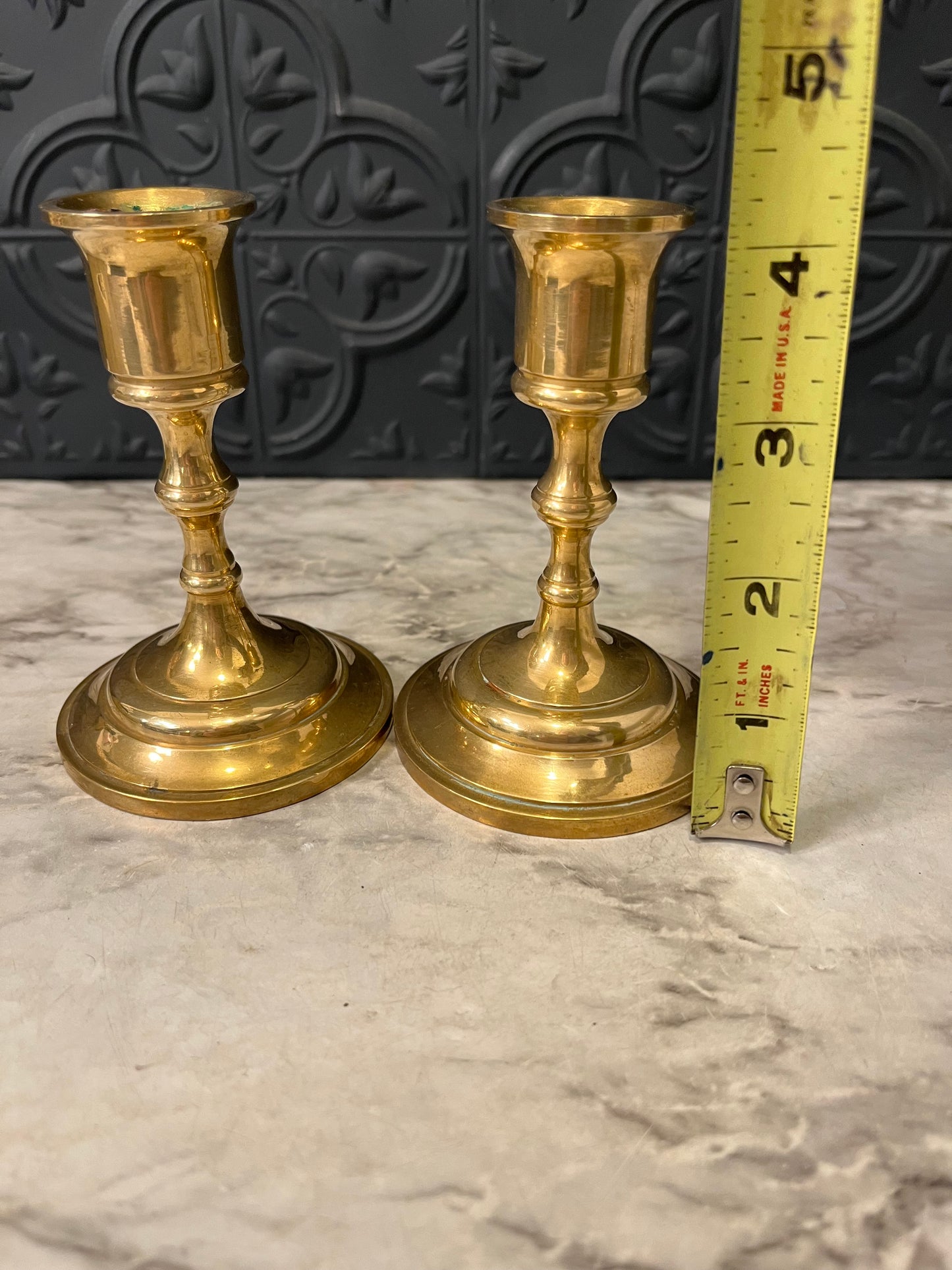 5.5 Brass Candle Holder Round Base