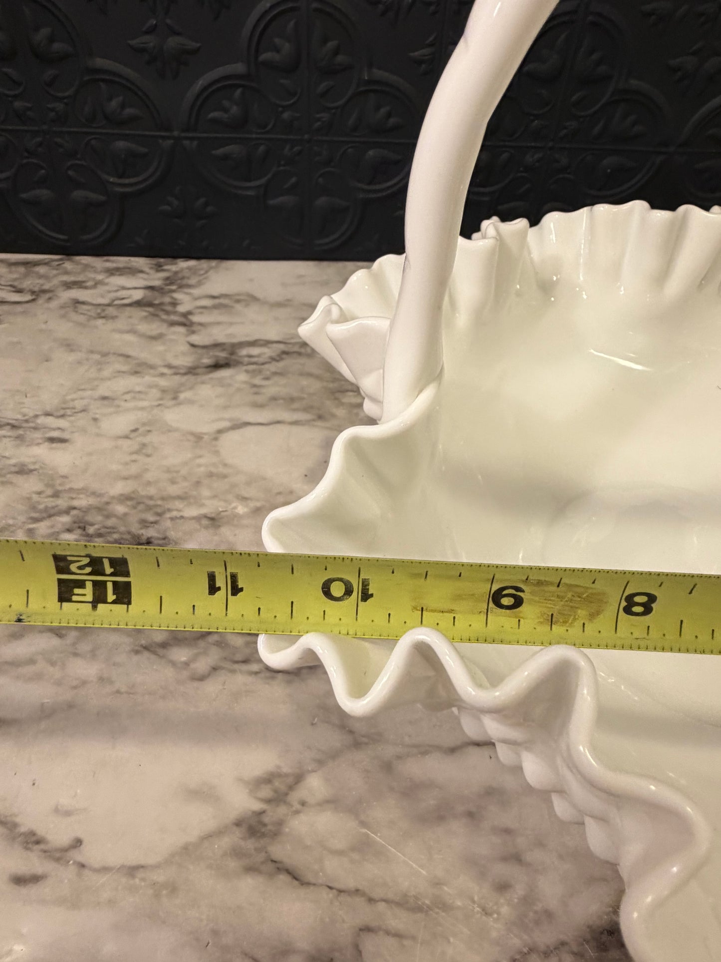 Milk Glass Hobnail Basket