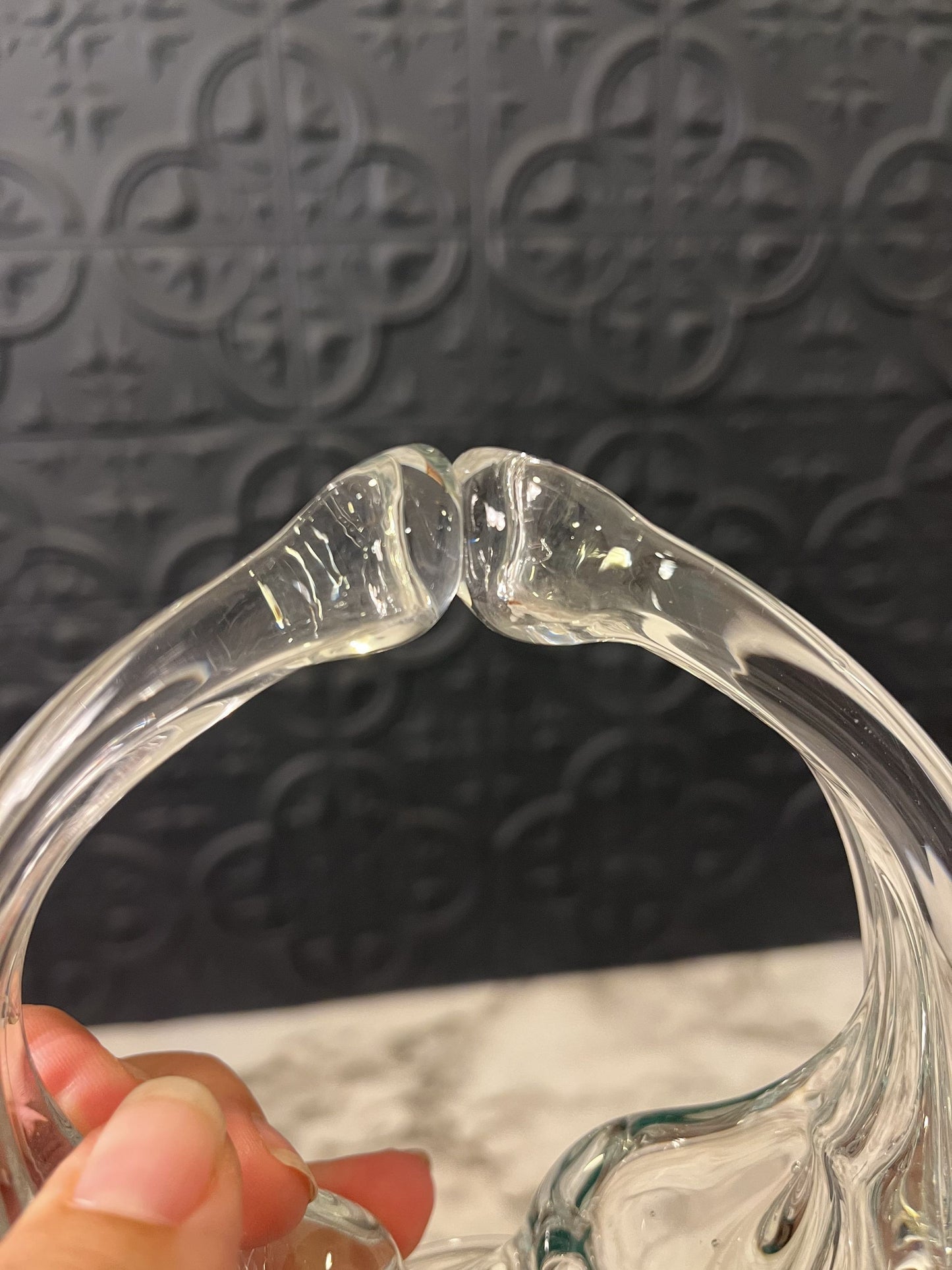 Murano Hand Blown Glass Basket