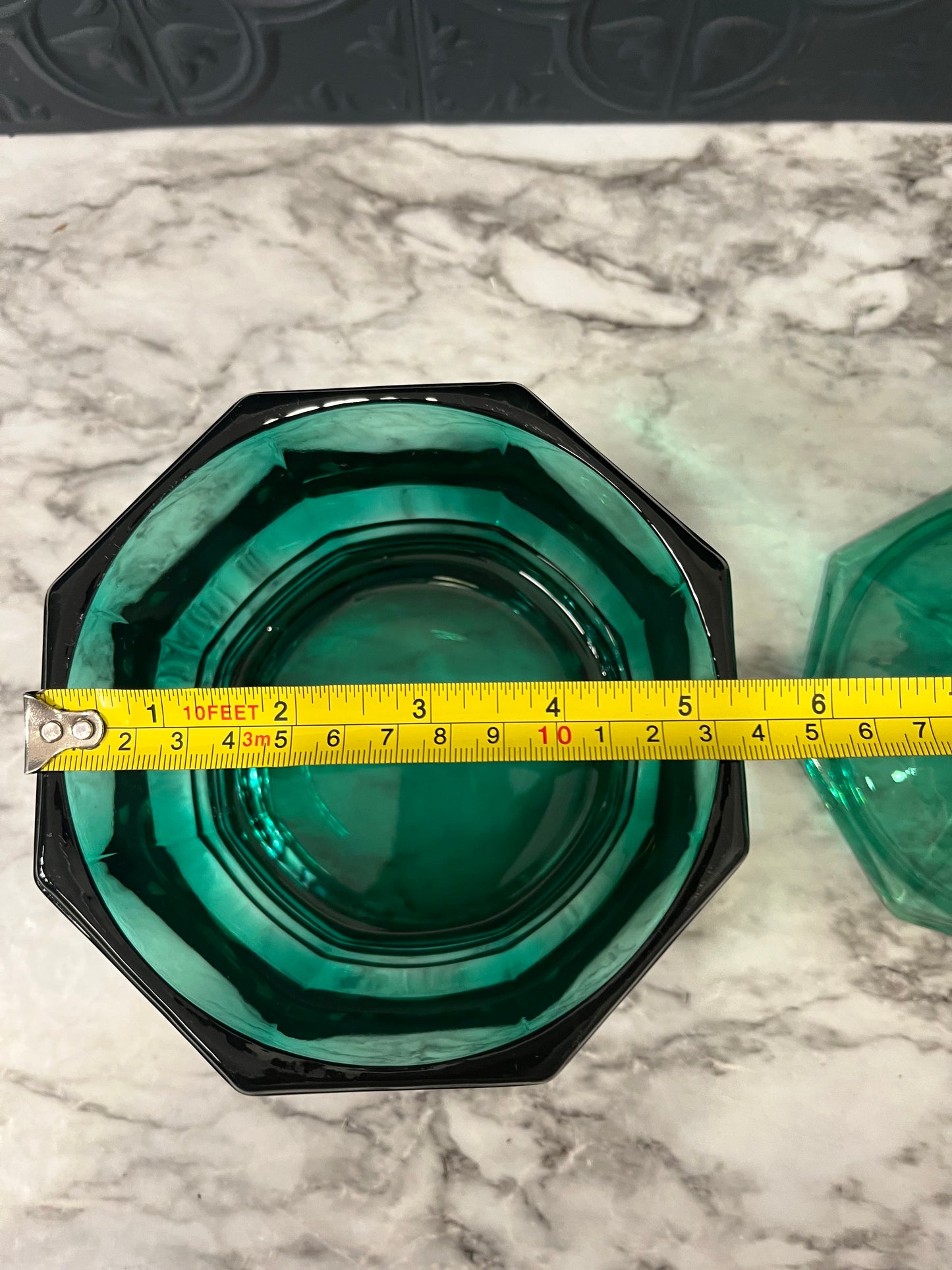 Green Indiana Glass Candy Jar with Lid
