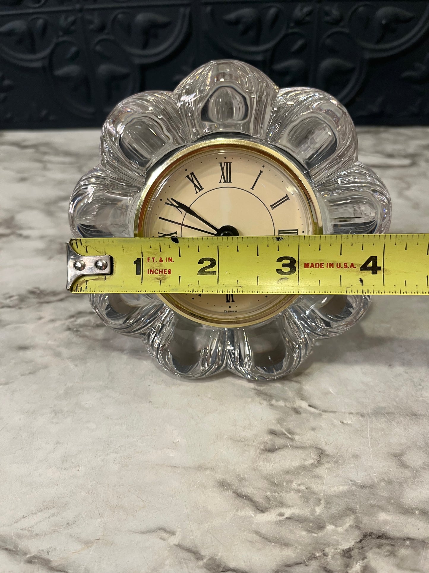Crystal Floral Desk Clock