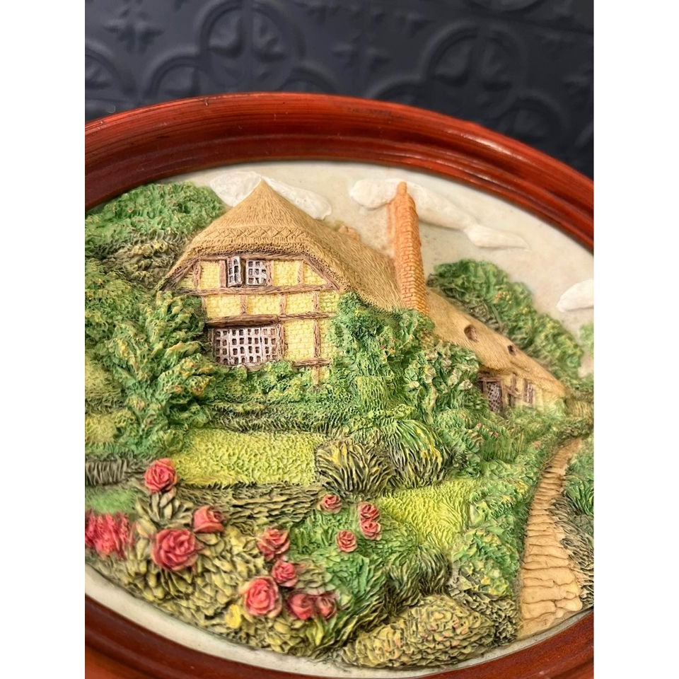 Plaster Relief Cottage Hanging - Red