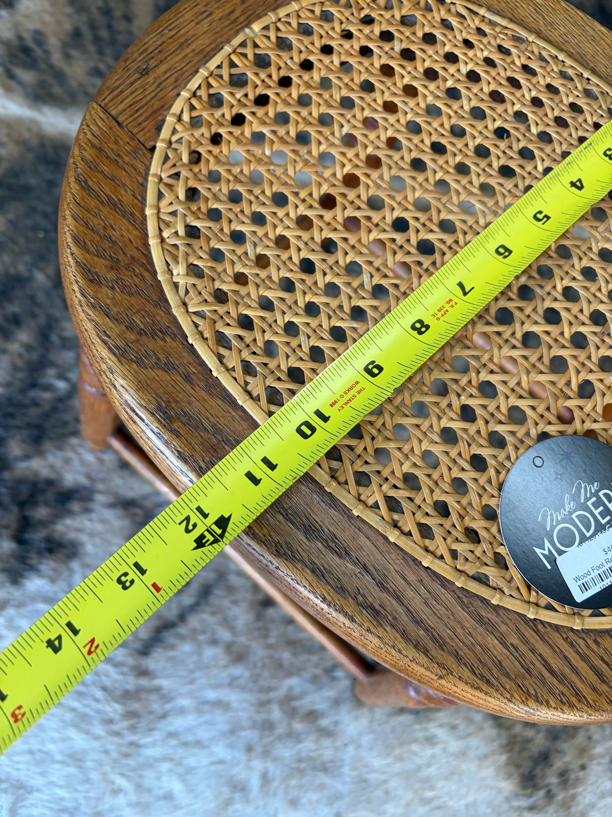 Wood Foot Rest with Cane Center