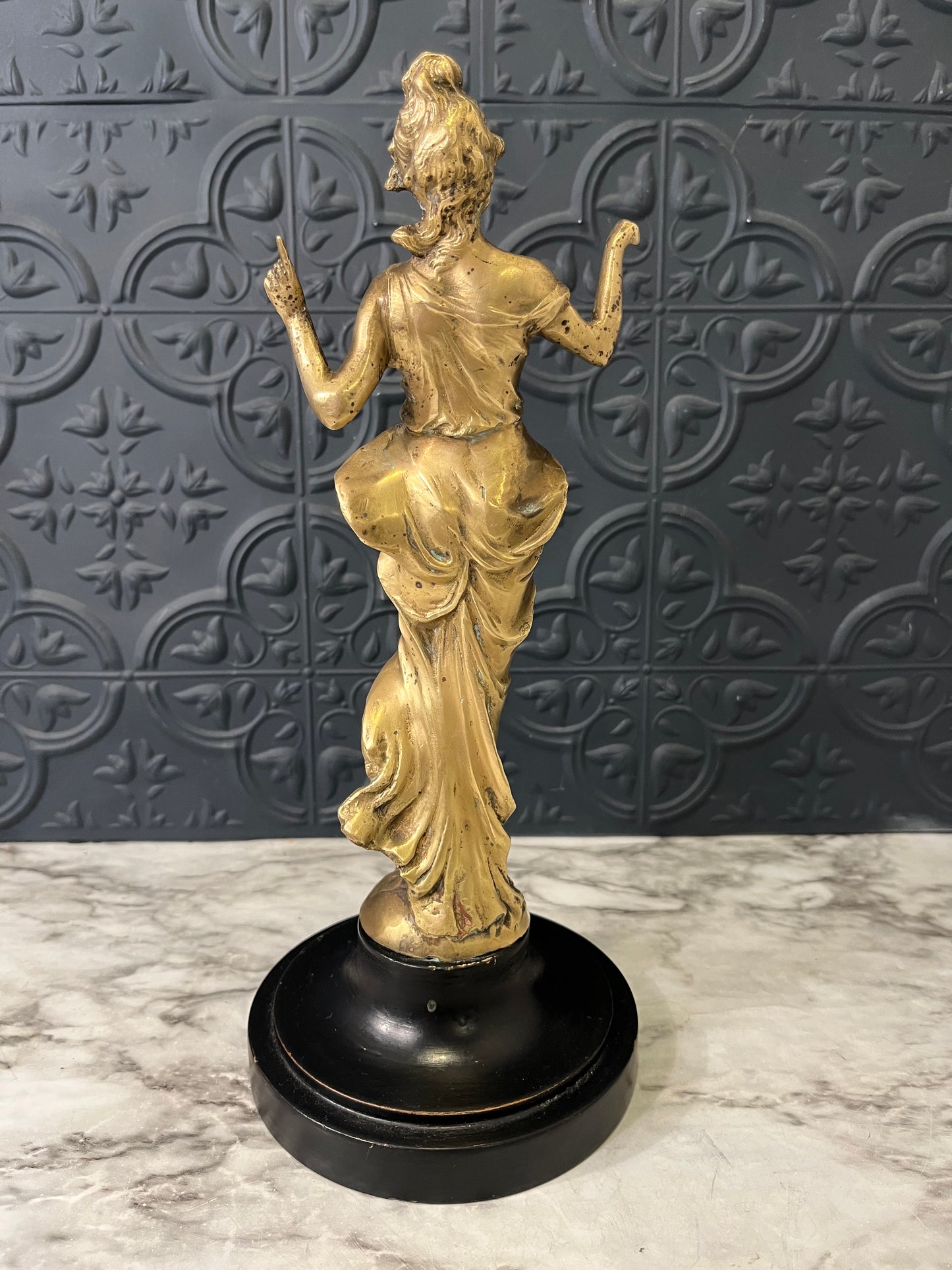 Brass Figure of Diana on Black Bass